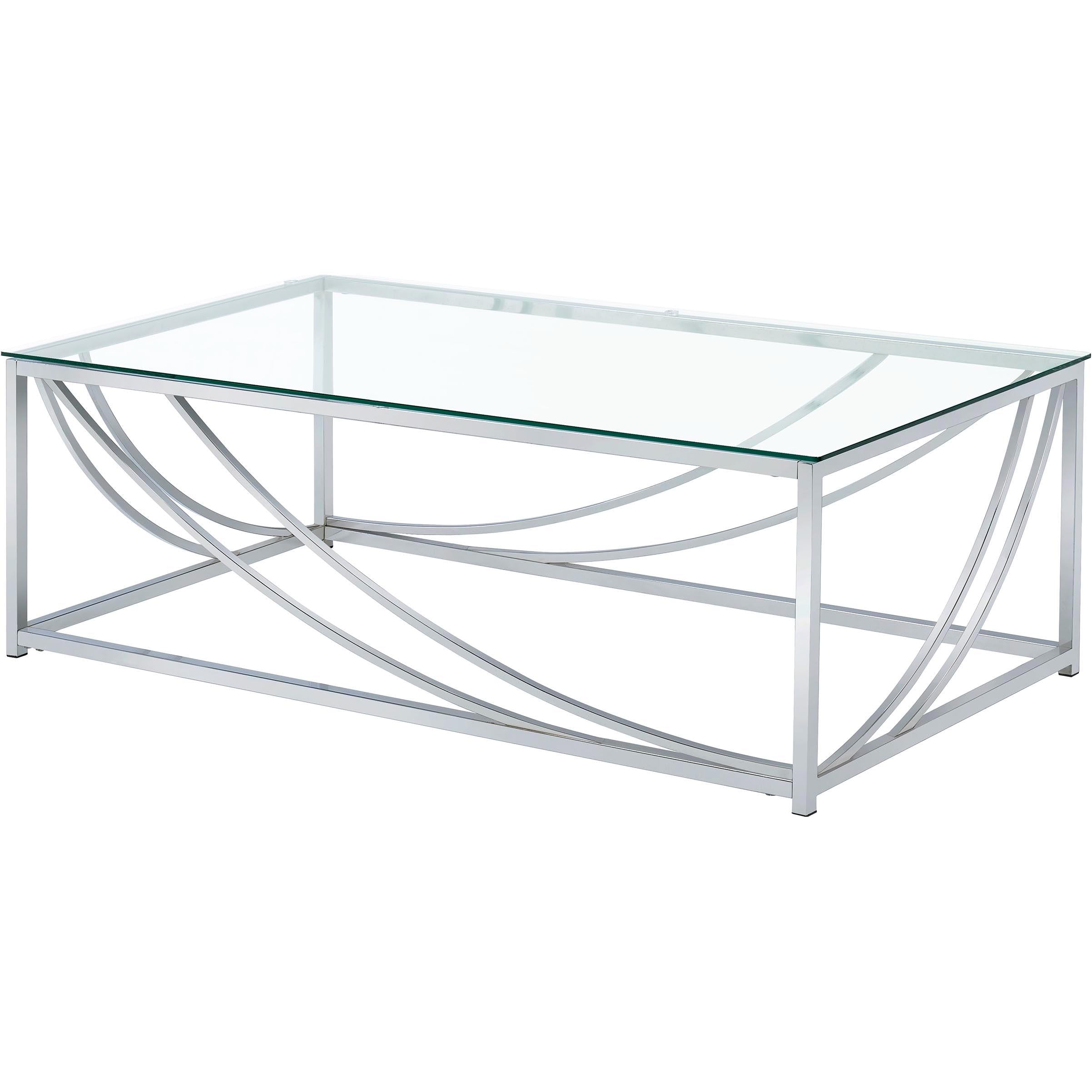  Coaster Furniture Lille 720498-S2 2-piece Glass Top Coffee And End Table Set - Chrome IMAGE 5