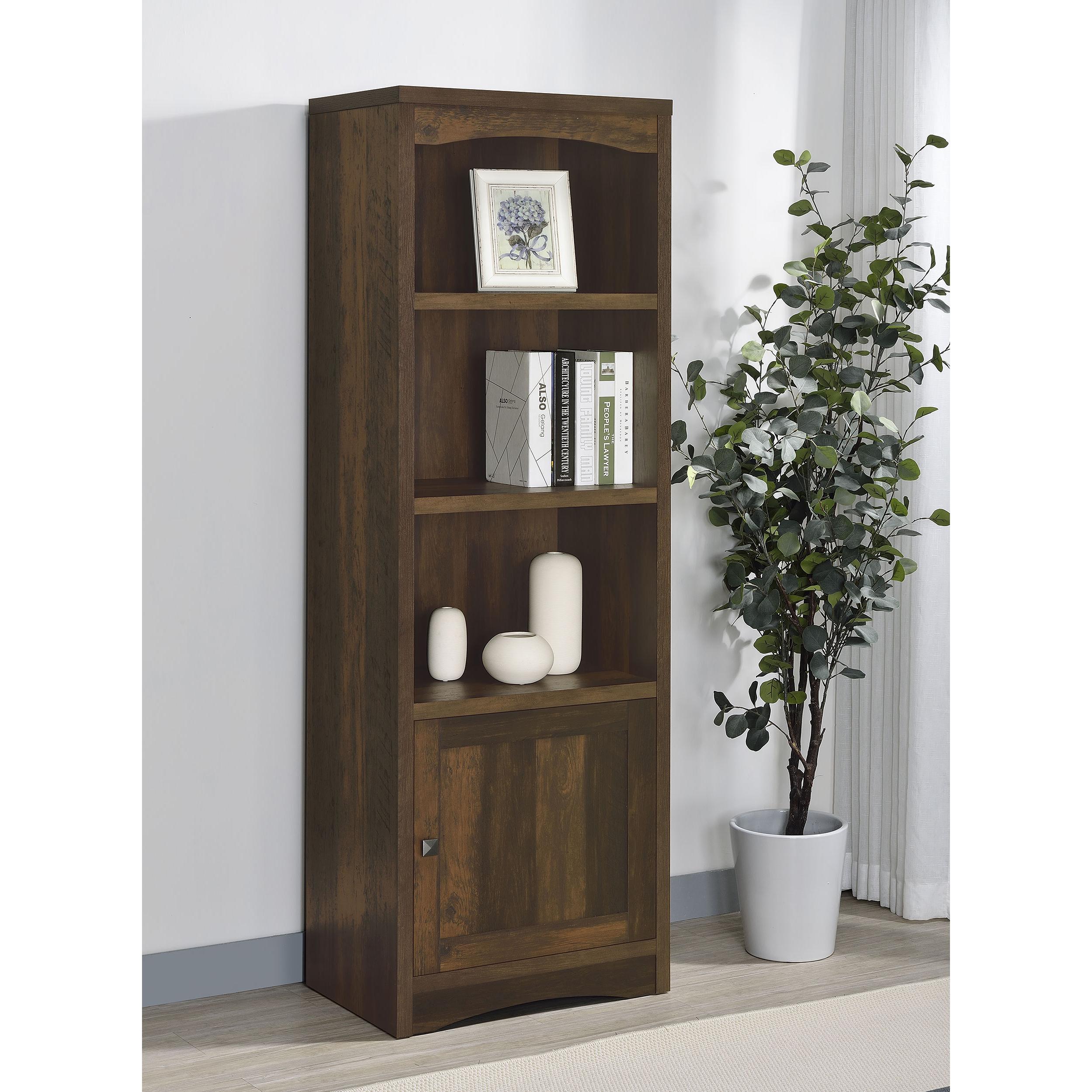  Coaster Furniture Laughlin 724124 3-shelf Engineered Wood Media Tower - Dark Pine IMAGE 2