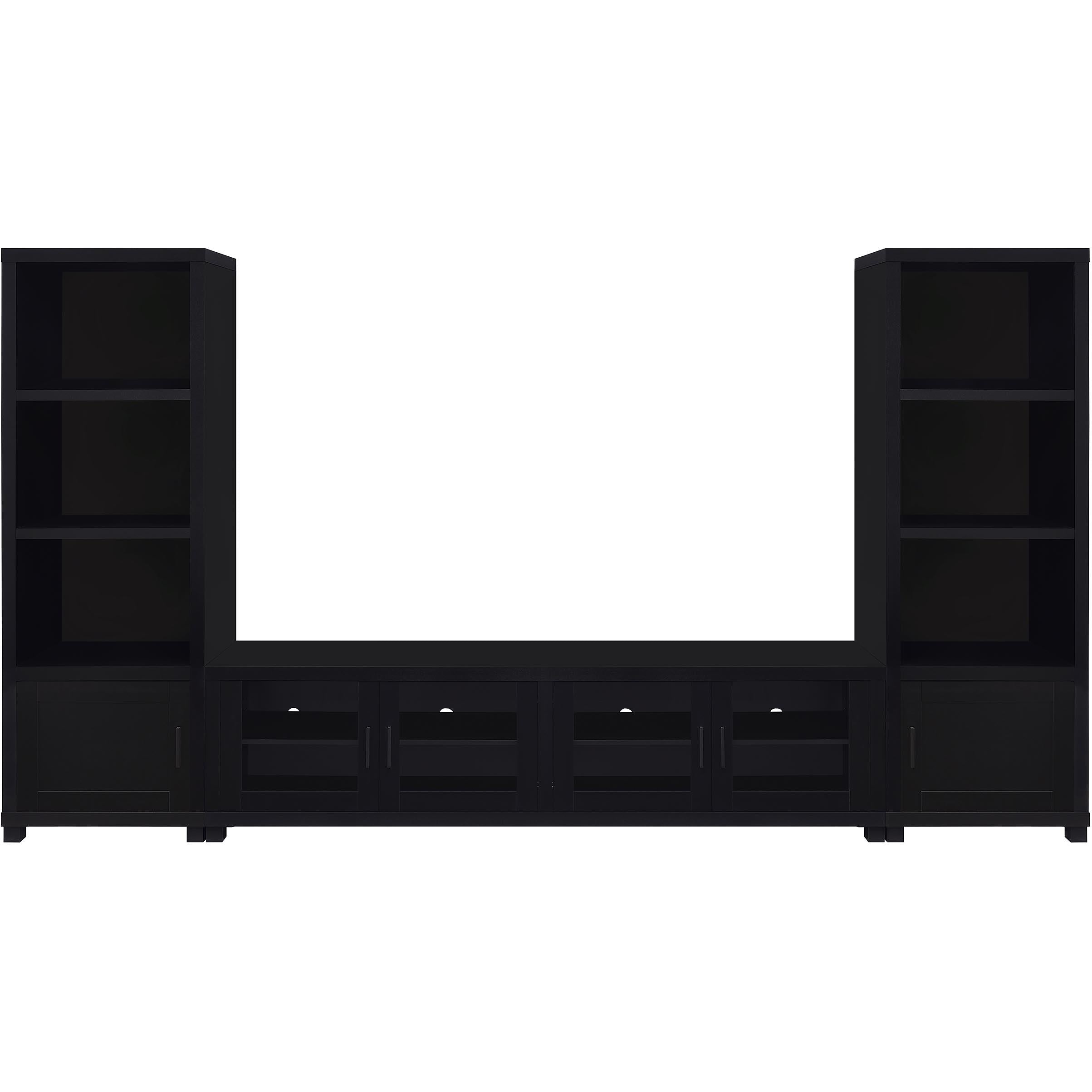  Coaster Furniture Jupiter 736303-SET 3-piece Entertainment Center 79-inch TV Stand - Black IMAGE 2