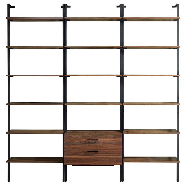 Coaster Furniture Owens 980074-S3 3-piece 96-inch Wall Mounted Bookshelf Set - Walnut