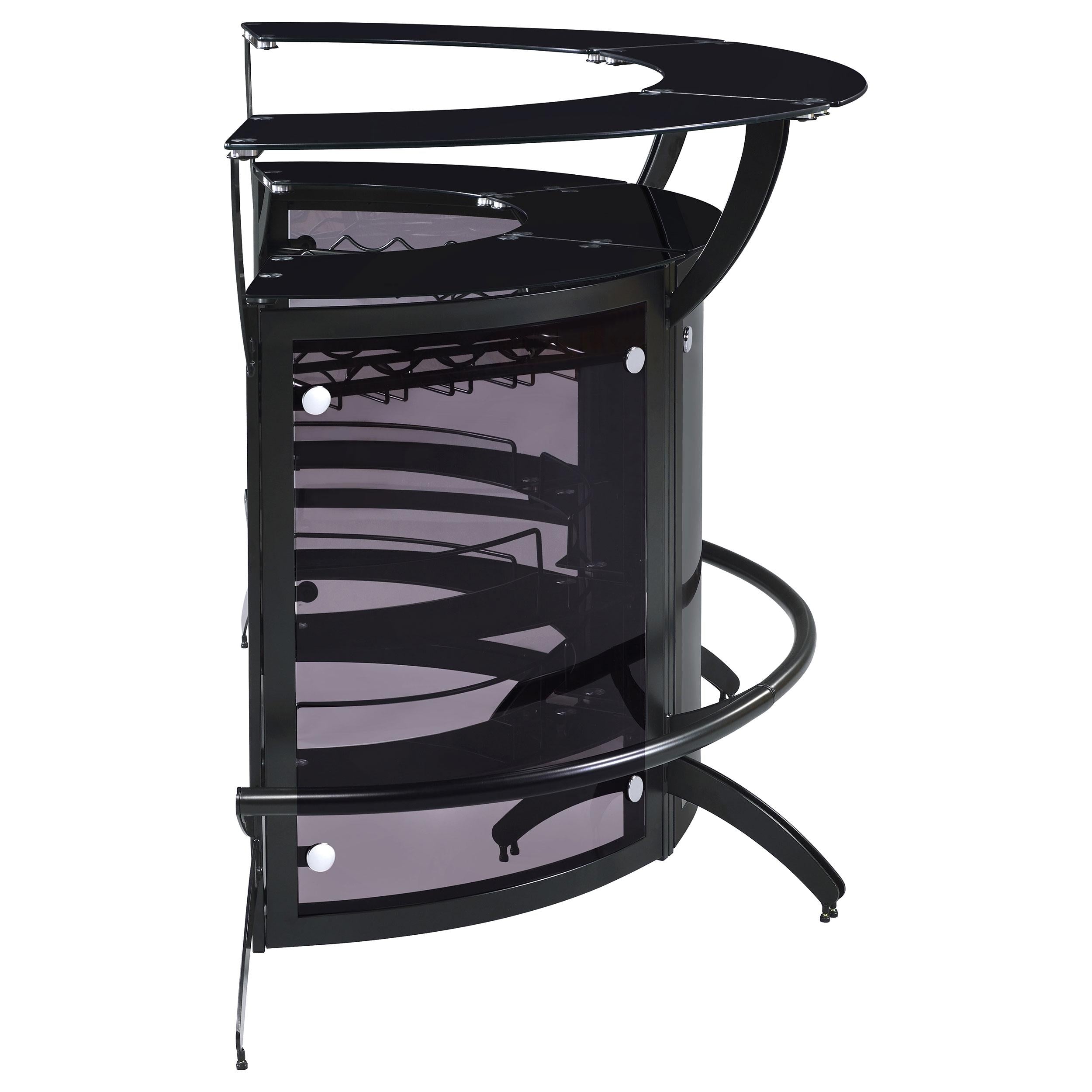  Coaster Furniture Dallas 182135-S3 3-piece Curved Freestanding Home Bar Cabinet - Black IMAGE 10