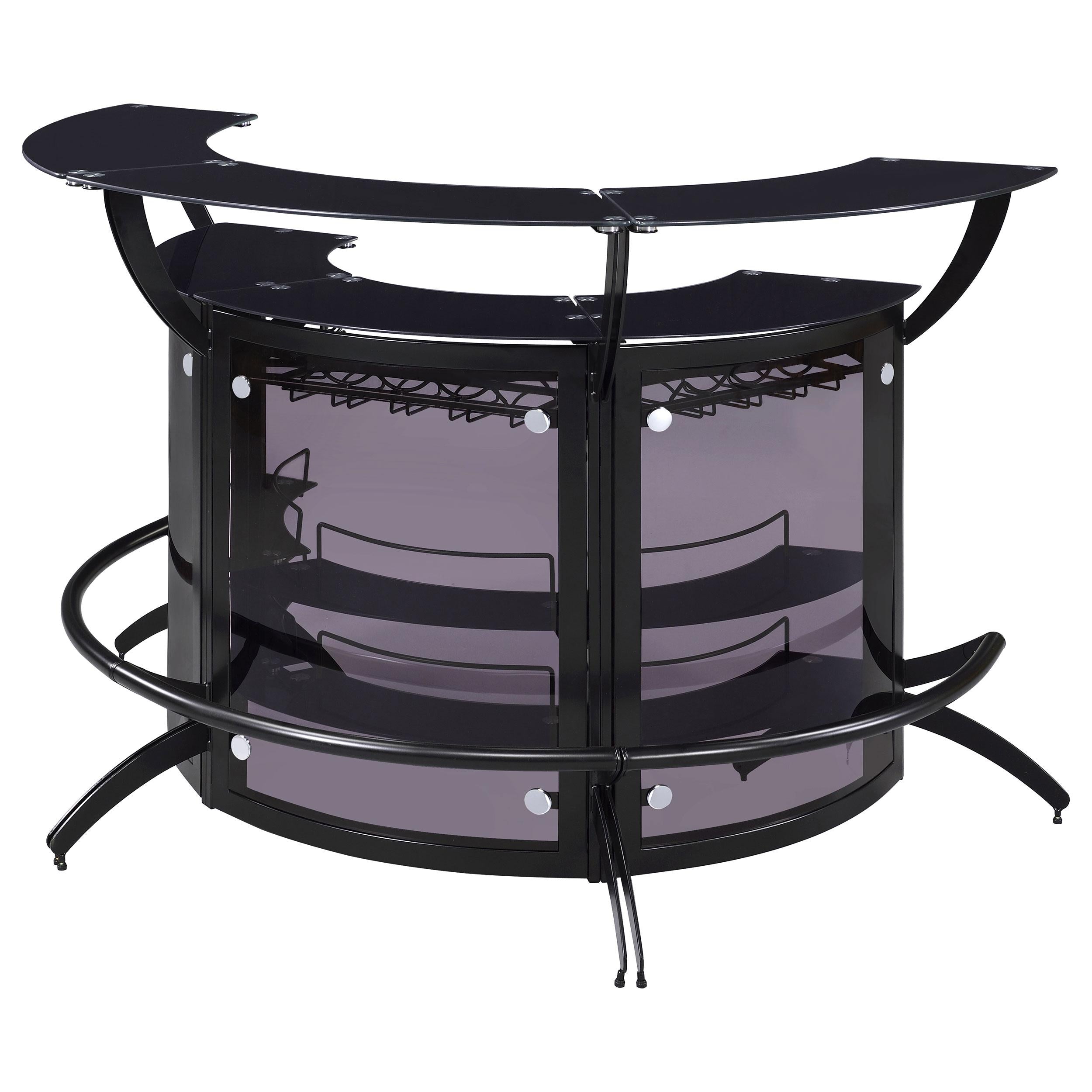  Coaster Furniture Dallas 182135-S3 3-piece Curved Freestanding Home Bar Cabinet - Black IMAGE 5
