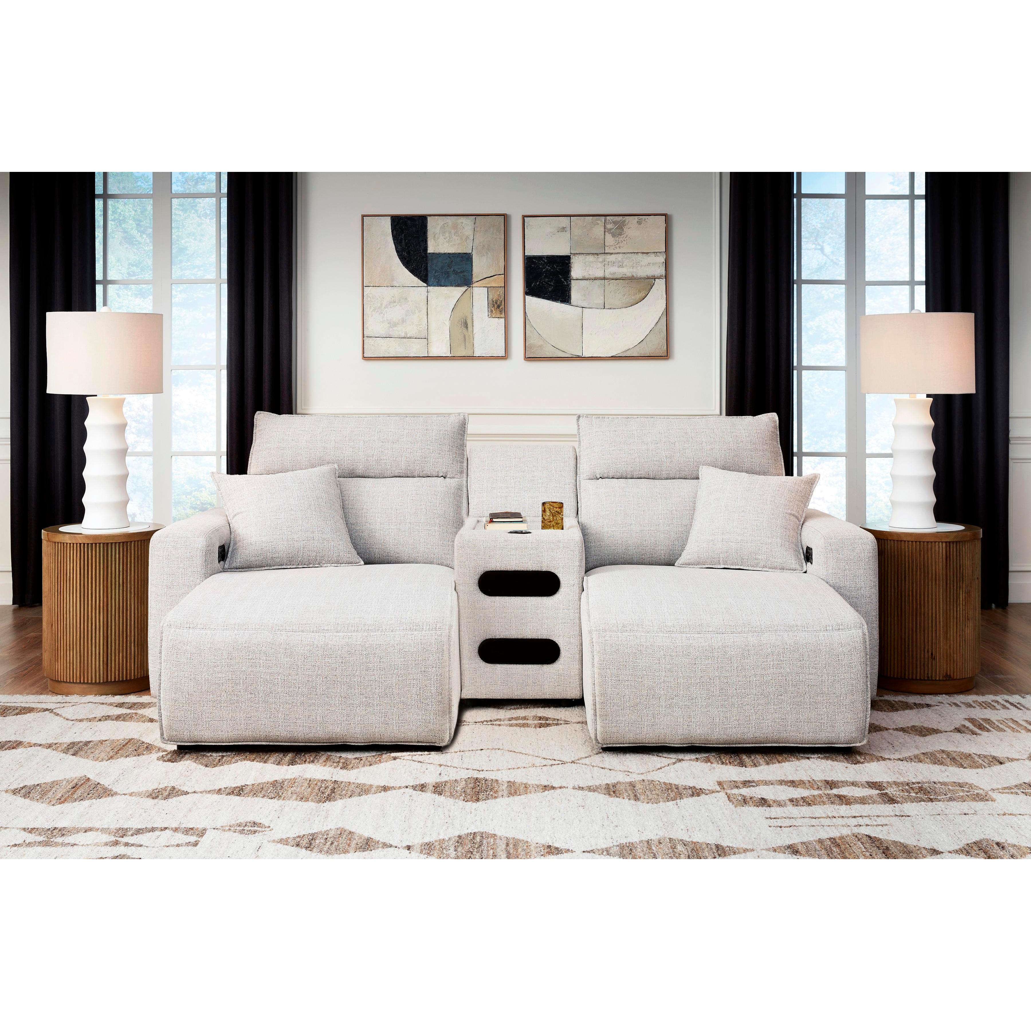  Manufacturer Color_Stone --  ModMax II 65907S12 3 pc Power Reclining Sectional with Chaise and Audio Console IMAGE 1