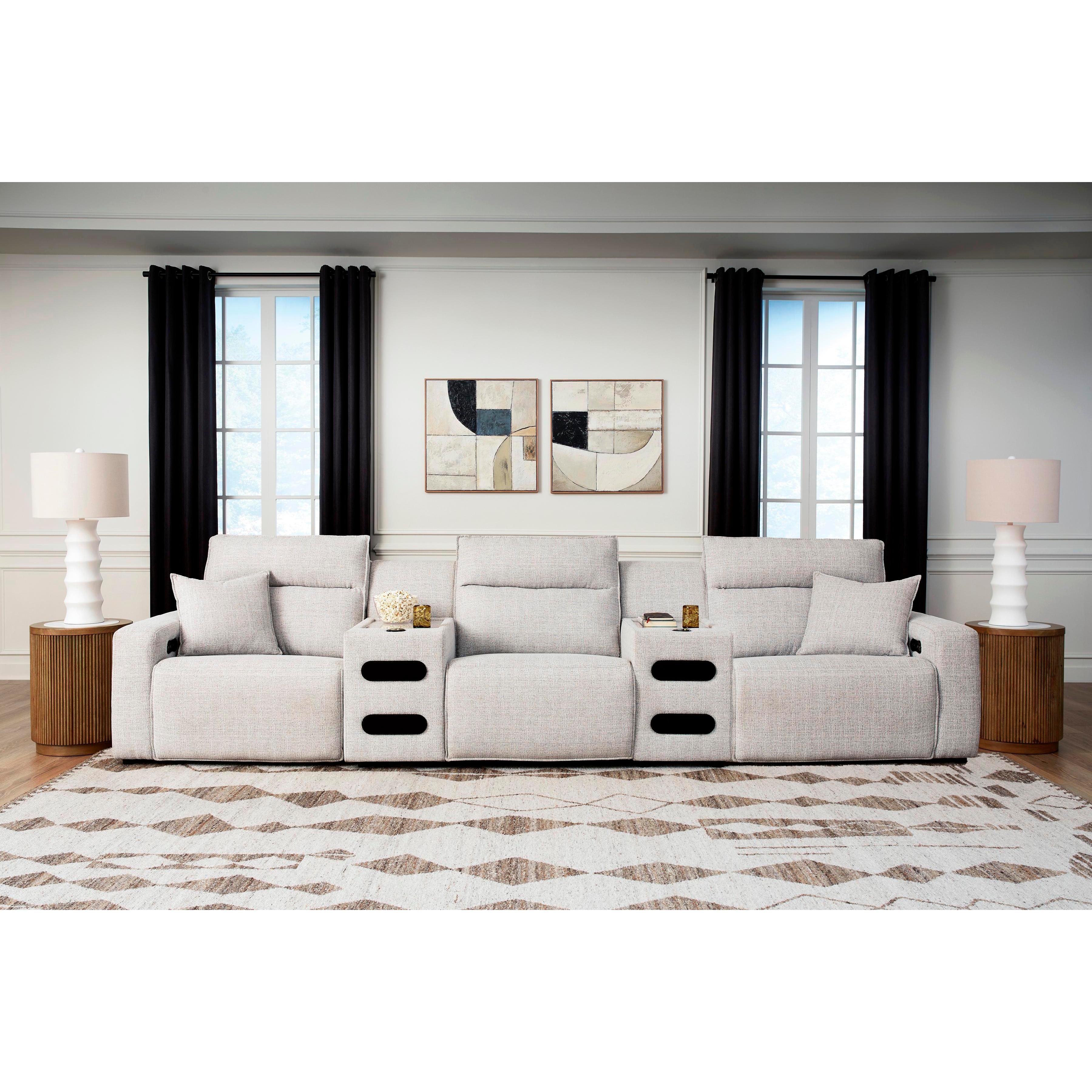  Manufacturer Color_Stone --  ModMax II 65907S13 5 pc Power Reclining Sectional with Audio Consoles IMAGE 1
