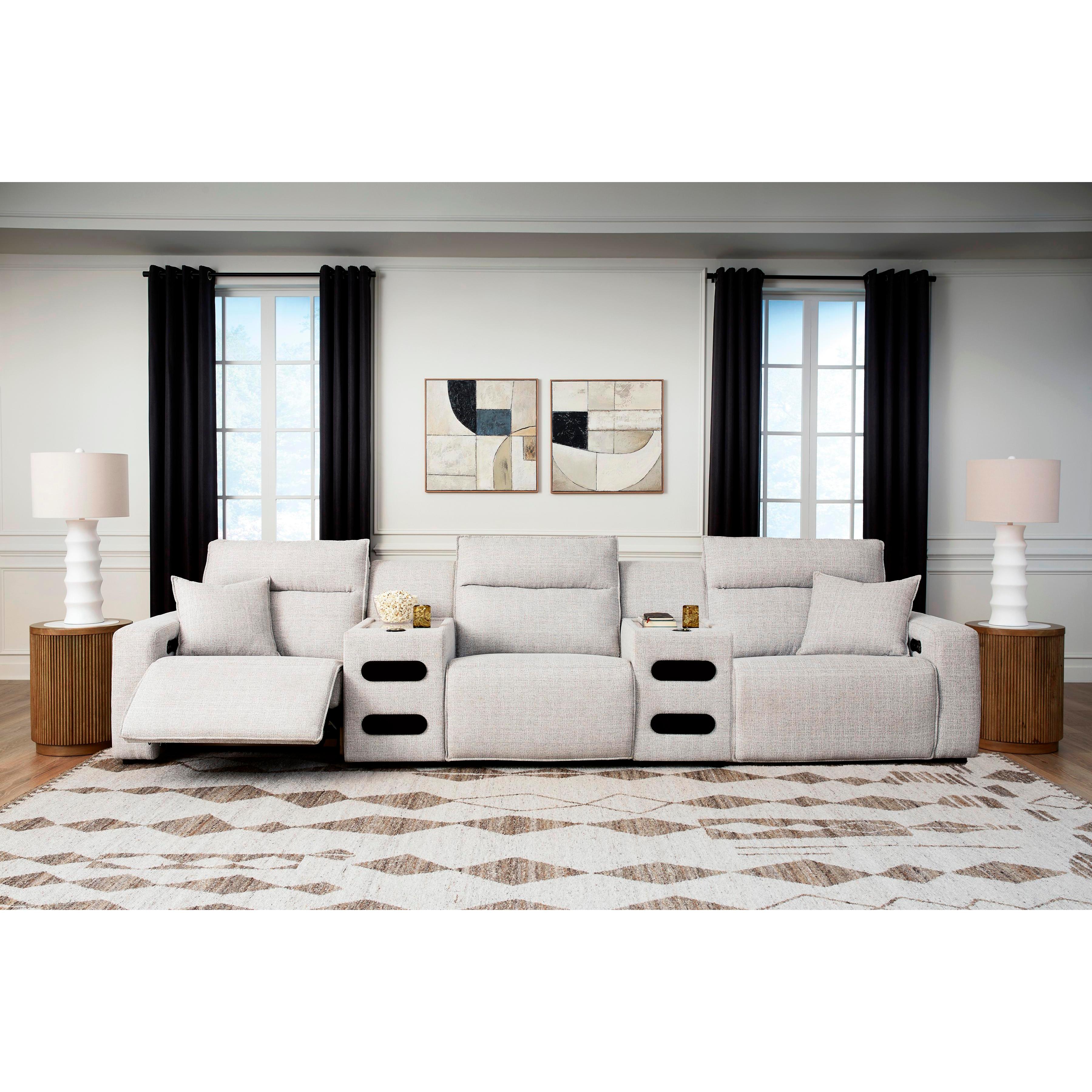  Manufacturer Color_Stone --  ModMax II 65907S13 5 pc Power Reclining Sectional with Audio Consoles IMAGE 2