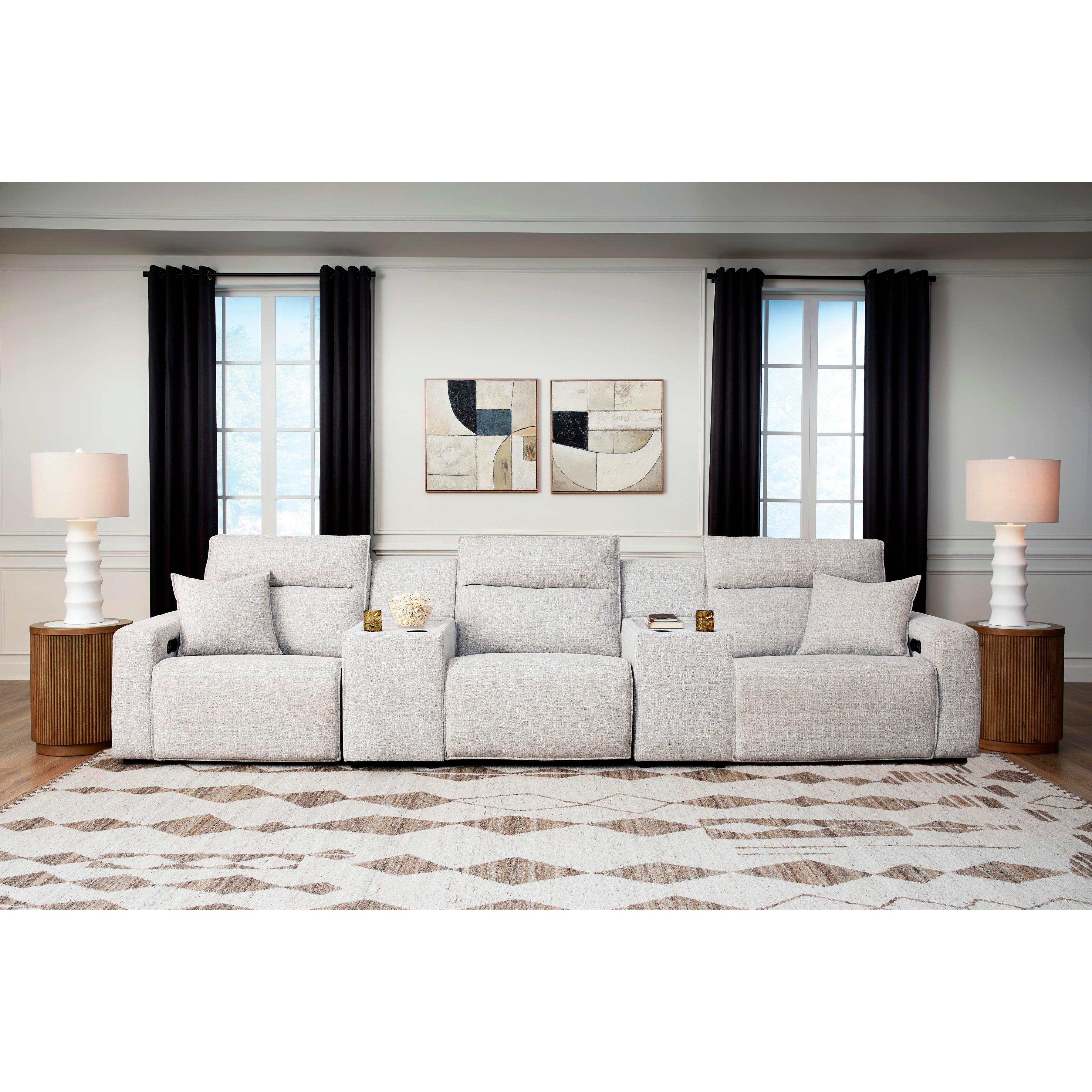  Manufacturer Color_Stone --  ModMax II 65907S14 5 pc Power Reclining Sectional with Consoles IMAGE 1