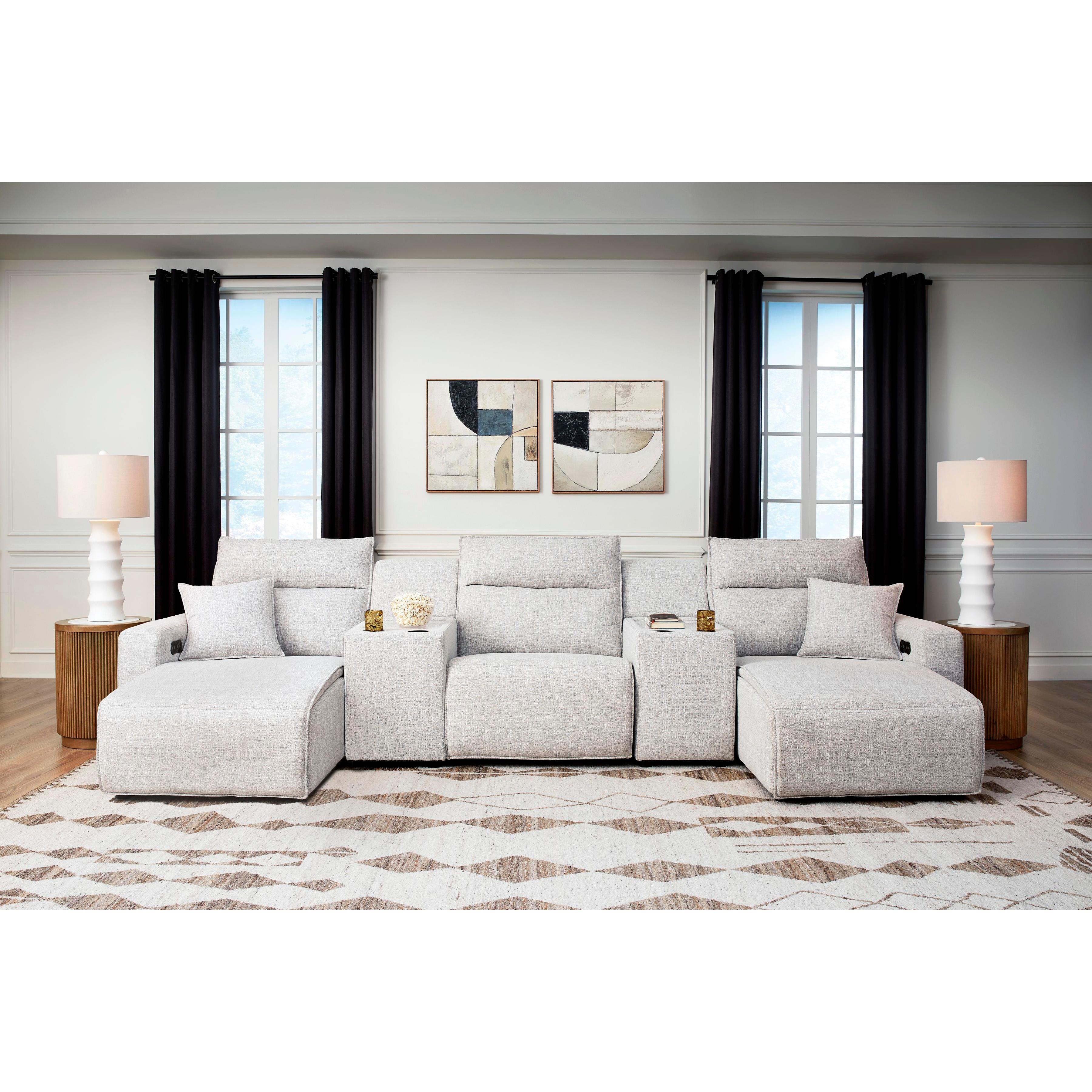  Manufacturer Color_Stone --  ModMax II 65907S16 5 pc Power Reclining Sectional with Chaise and Consoles IMAGE 1