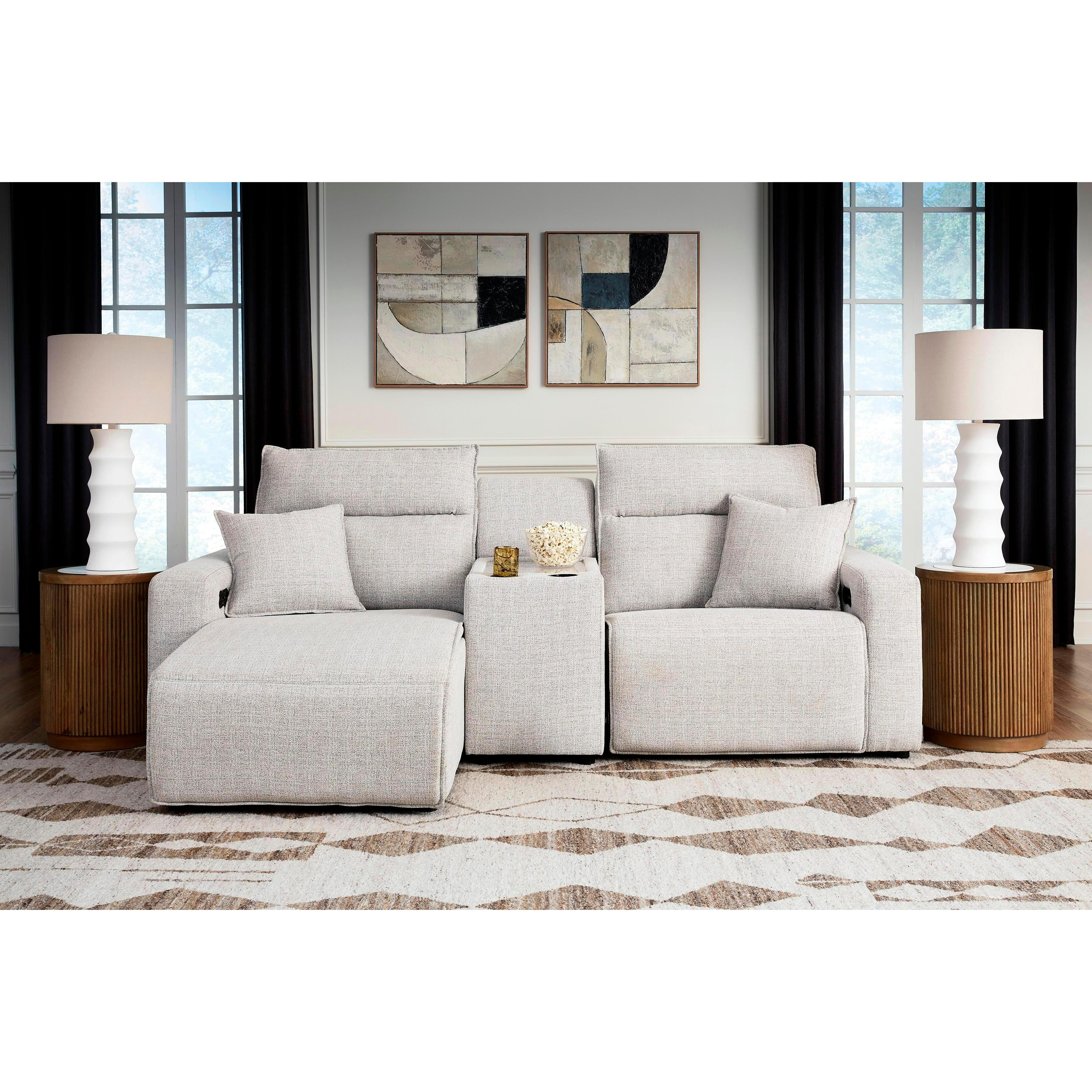  Manufacturer Color_Stone --  ModMax II 65907S17 3 pc Power Reclining Sectional with Chaise and Console IMAGE 1