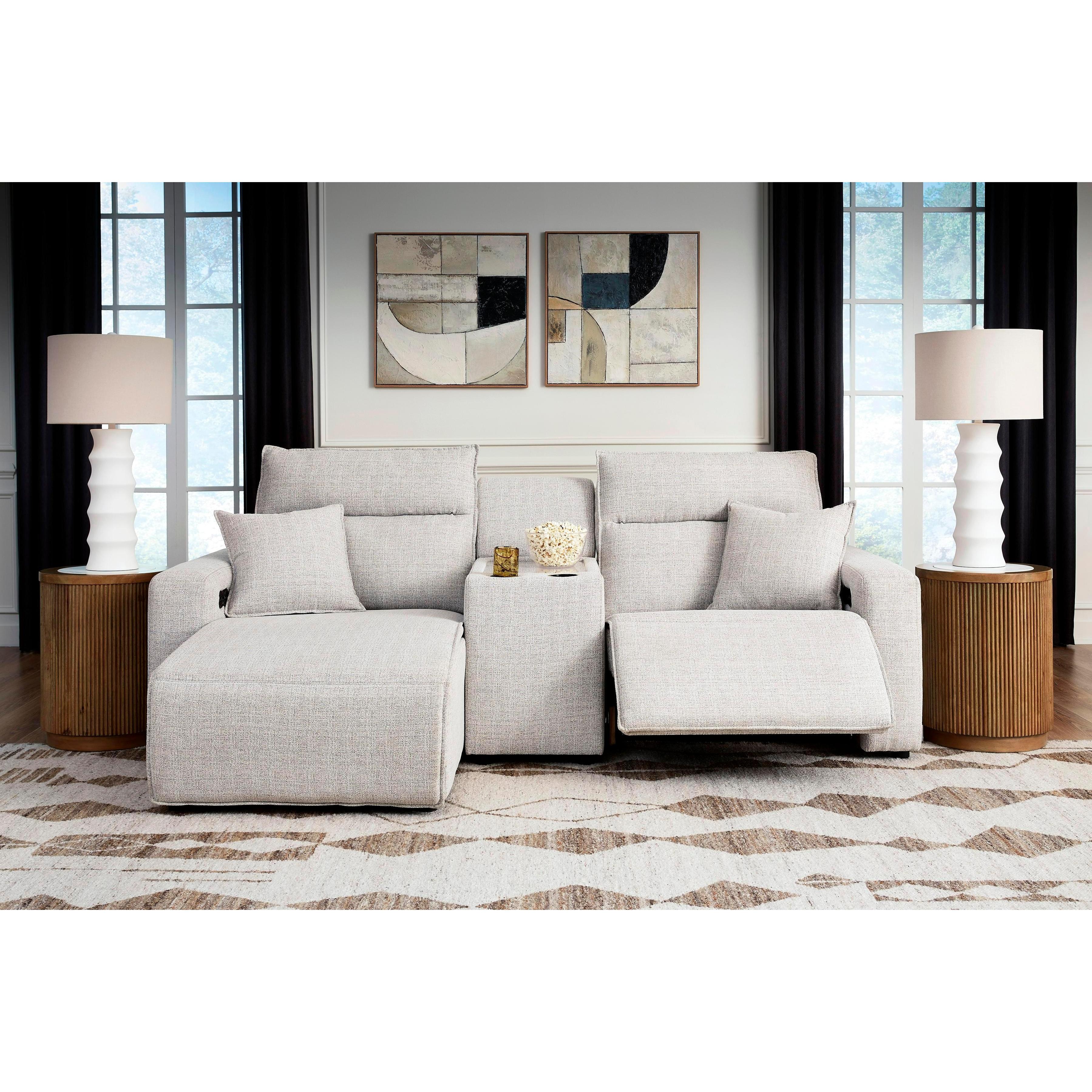  Manufacturer Color_Stone --  ModMax II 65907S17 3 pc Power Reclining Sectional with Chaise and Console IMAGE 2