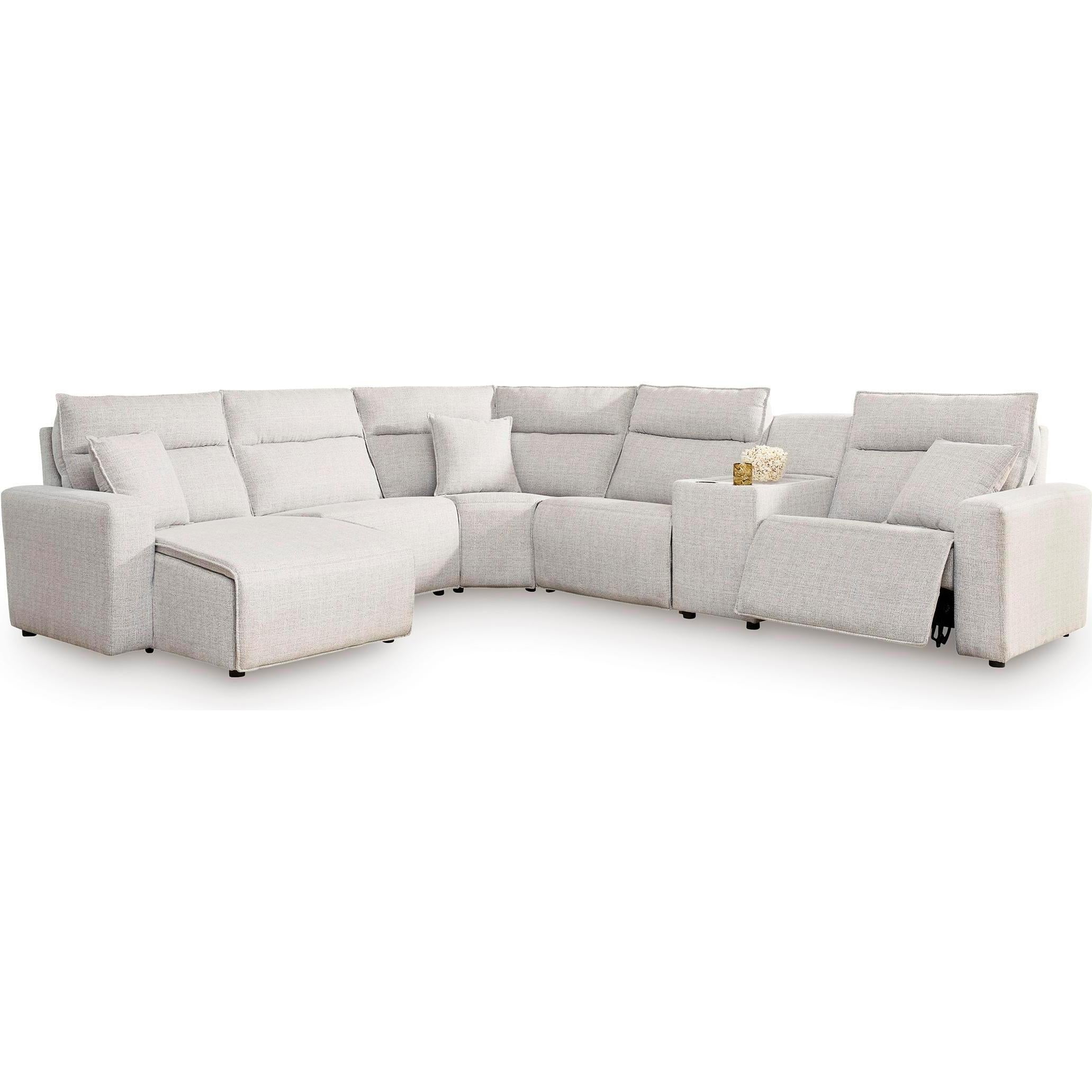  Manufacturer Color_Stone --  ModMax II 65907S19 6 pc Power Reclining Sectional with Chaise and Console IMAGE 1