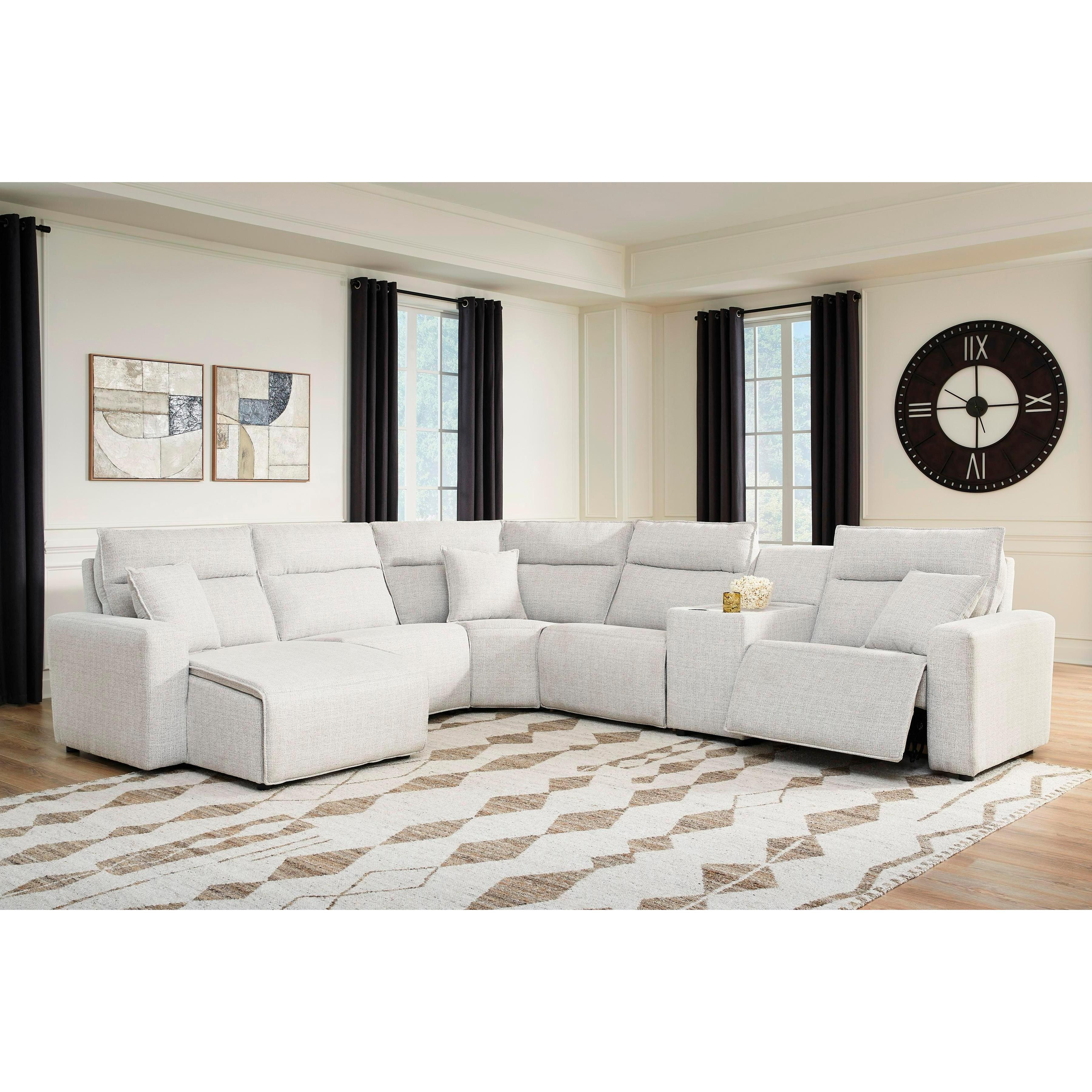  Manufacturer Color_Stone --  ModMax II 65907S19 6 pc Power Reclining Sectional with Chaise and Console IMAGE 2