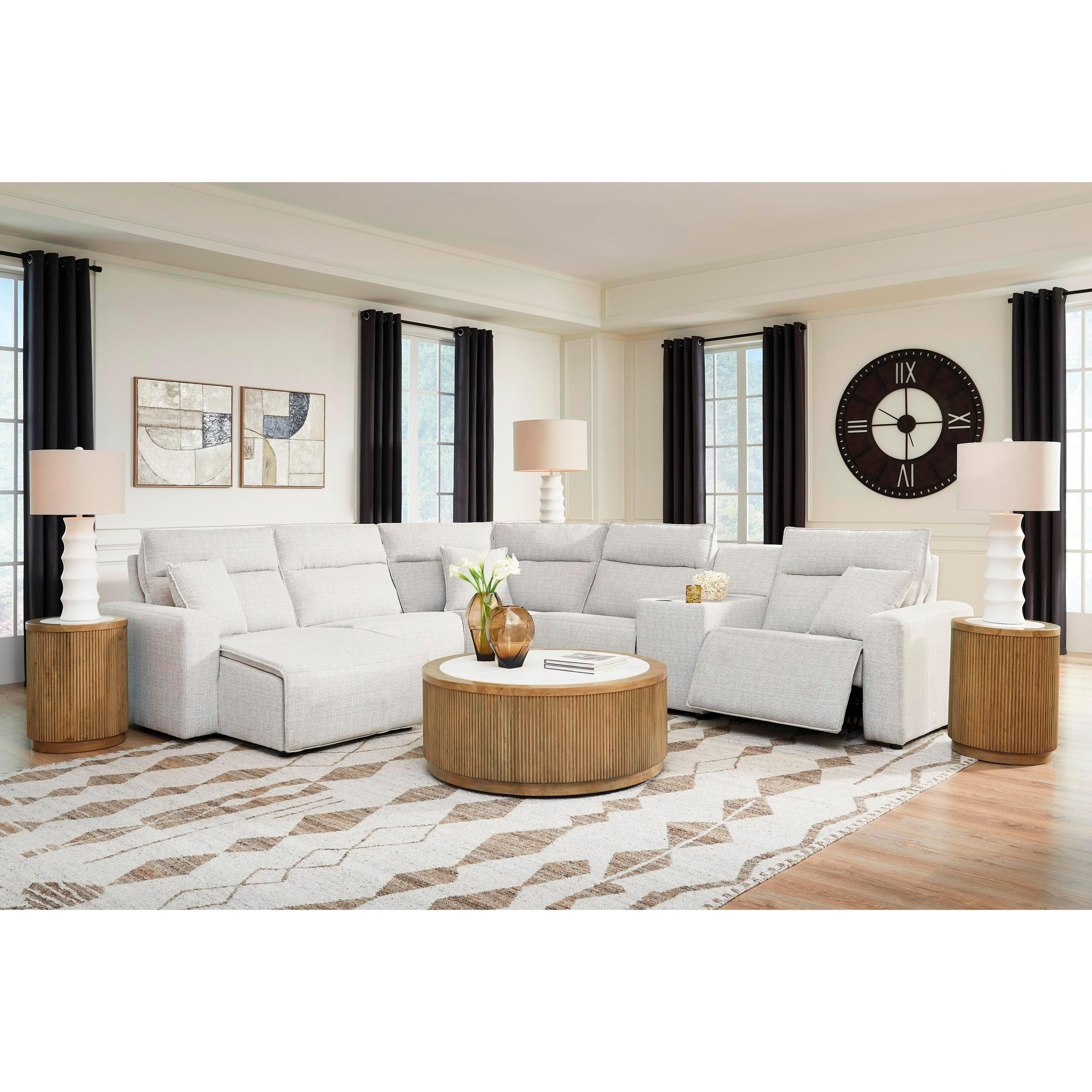  Manufacturer Color_Stone --  ModMax II 65907S19 6 pc Power Reclining Sectional with Chaise and Console IMAGE 3