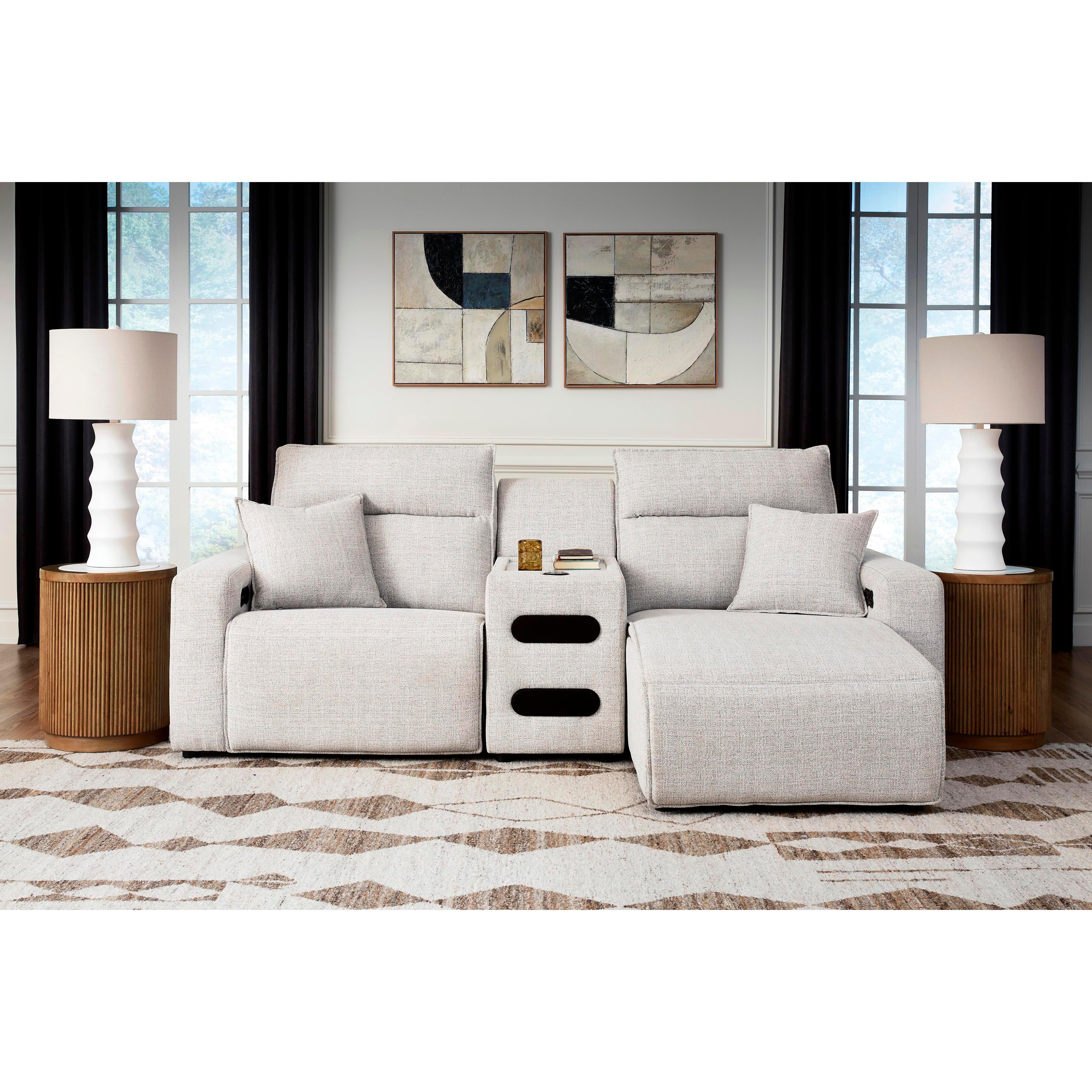  Manufacturer Color_Stone --  ModMax II 65907S5 3 pc Power Reclining Sectional with Chaise and Audio Console IMAGE 1