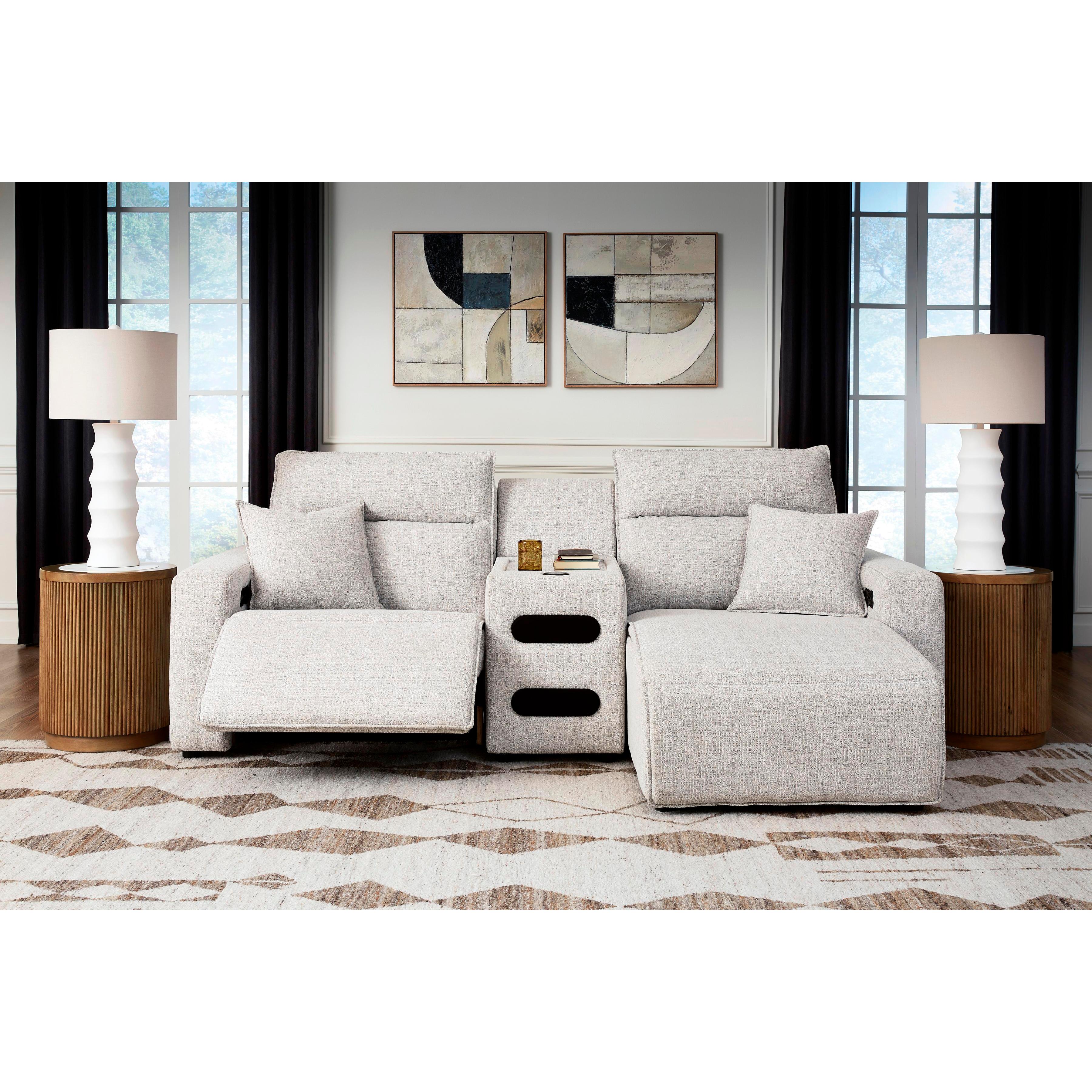  Manufacturer Color_Stone --  ModMax II 65907S5 3 pc Power Reclining Sectional with Chaise and Audio Console IMAGE 2
