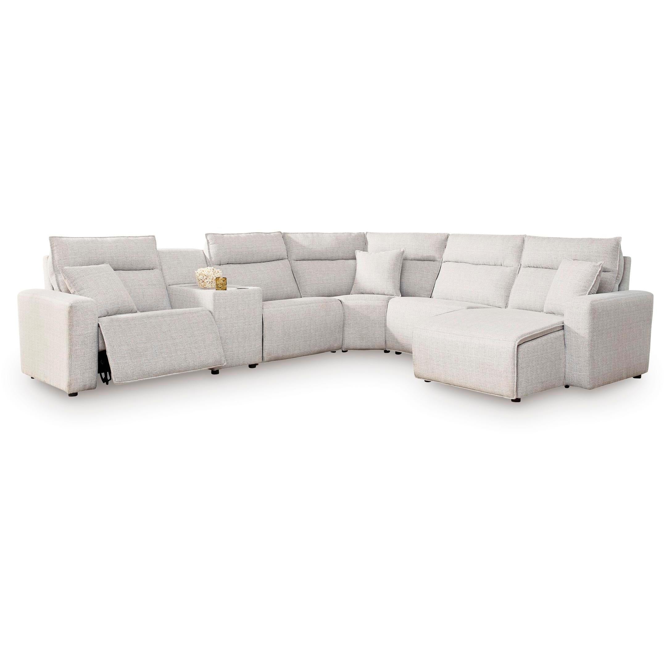  Manufacturer Color_Stone --  ModMax II 65907S6 6 pc Power Reclining Sectional with Chaise and Console IMAGE 1