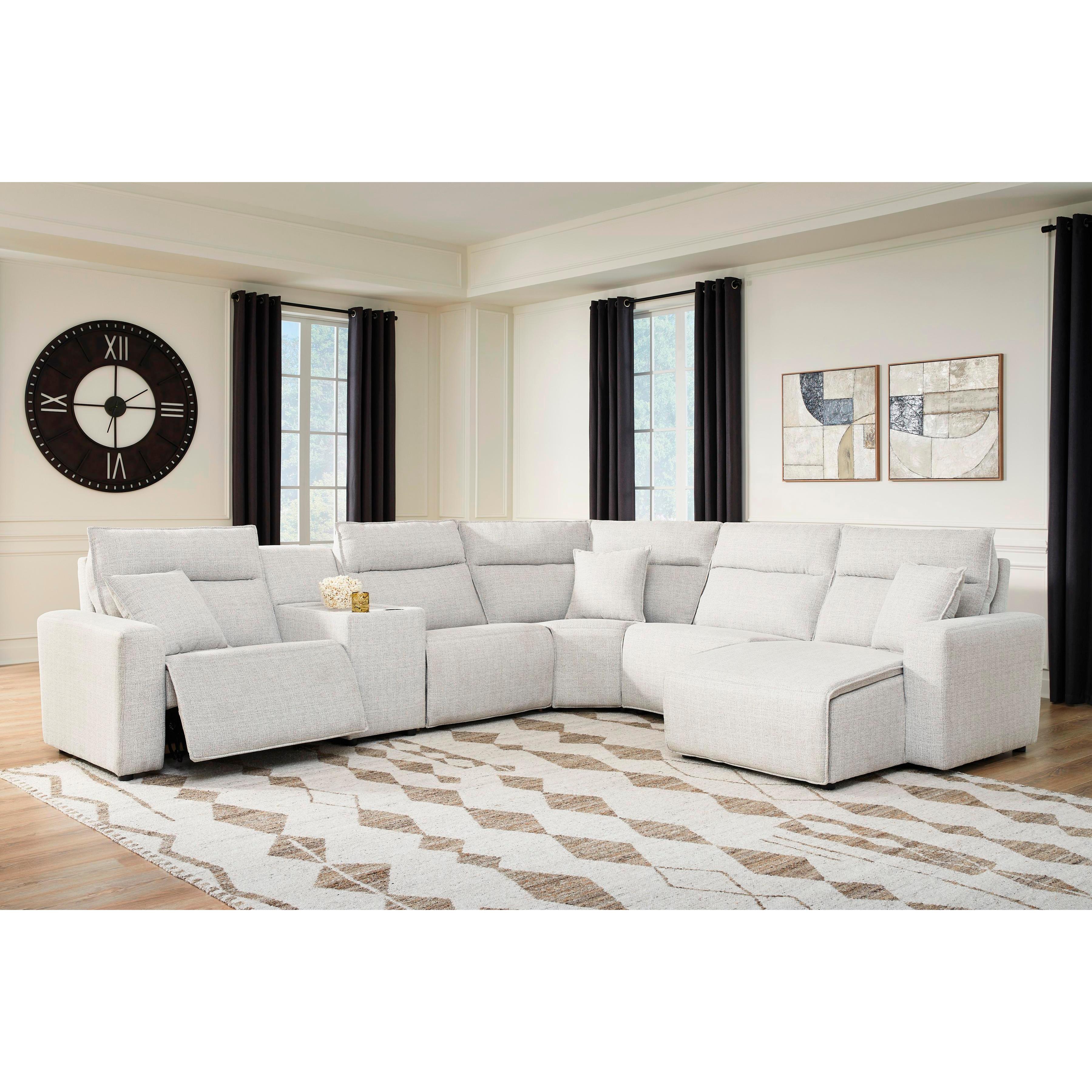  Manufacturer Color_Stone --  ModMax II 65907S6 6 pc Power Reclining Sectional with Chaise and Console IMAGE 2
