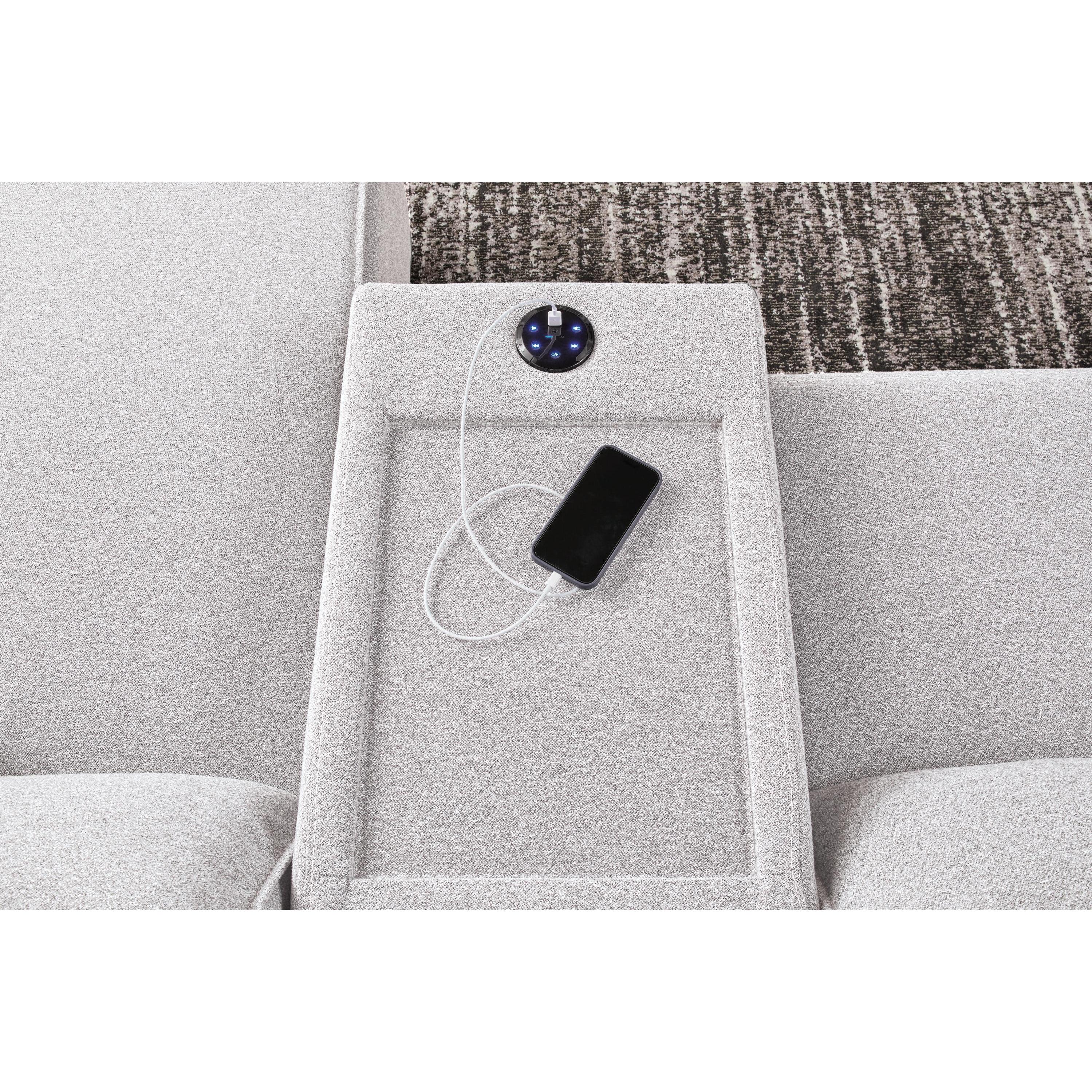  Manufacturer Color_Stone --  ModMax II 65907S7 7 pc Power Reclining Sectional with Chaise and Audio Consoles IMAGE 6