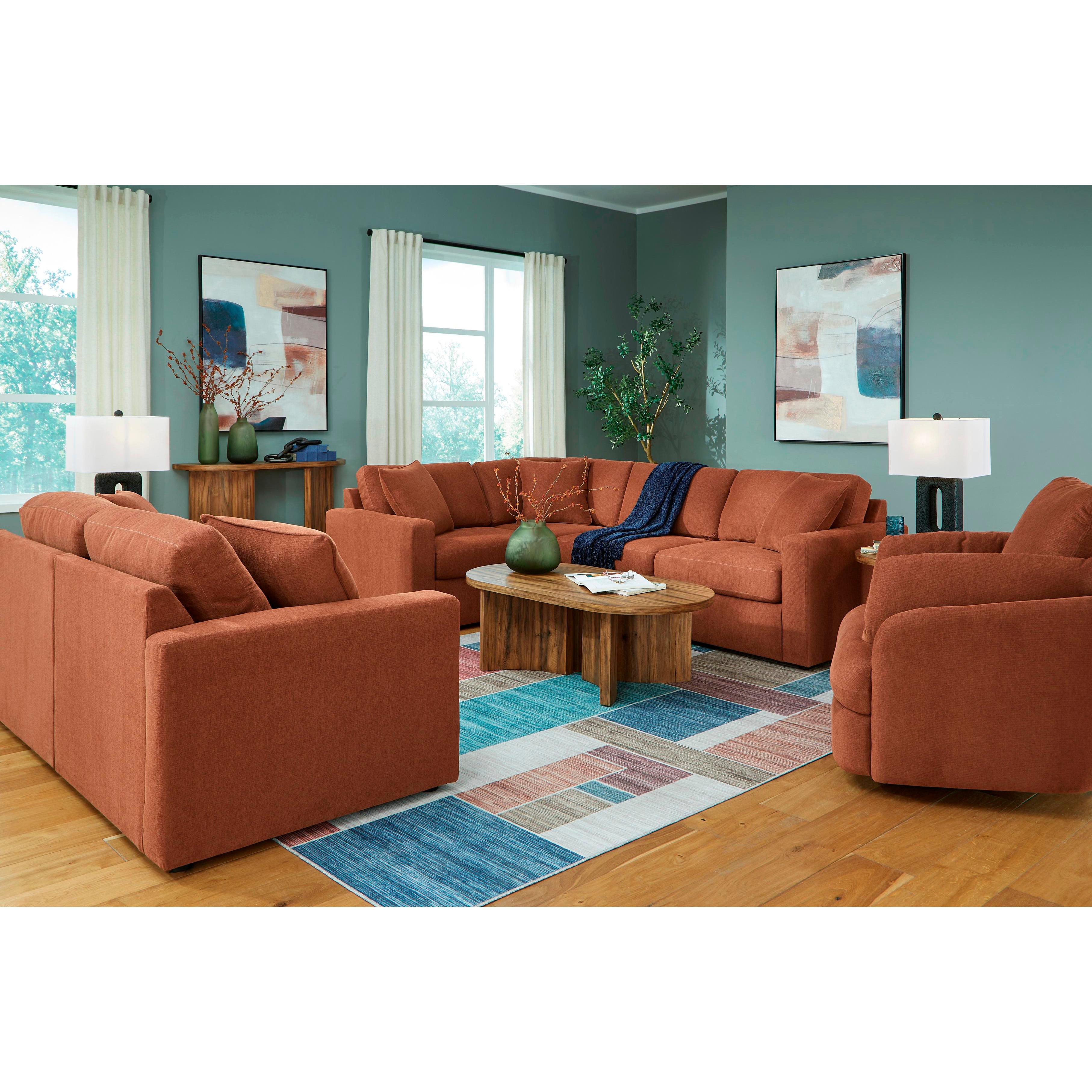  Manufacturer Color_Spice --  Signature Design by Ashley Modmax Fabric 4 pc Sectional IMAGE 4