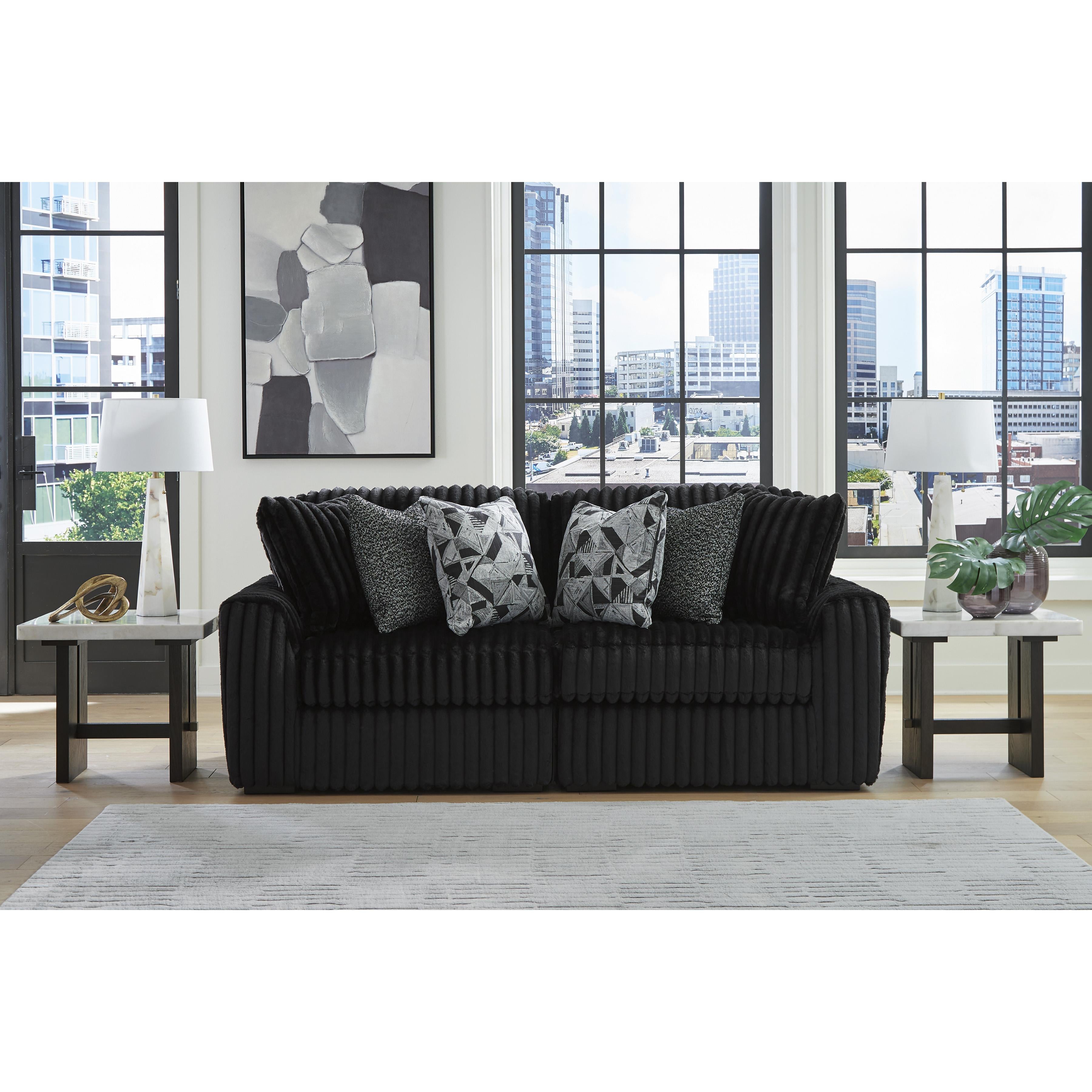  Manufacturer Color_Onyx --  Signature Design by Ashley Midnight Madness Fabric 2 pc Sectional IMAGE 1