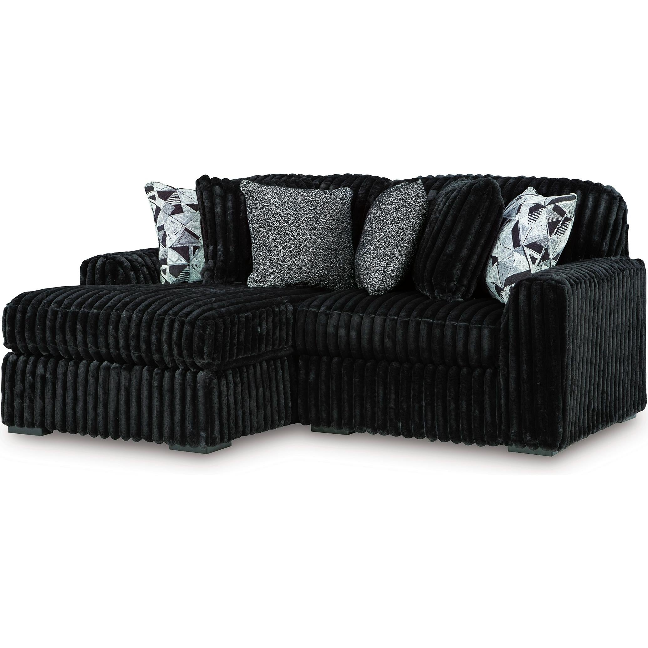  Manufacturer Color_Onyx --  Signature Design by Ashley Midnight Madness Fabric 2 pc Sectional IMAGE 1