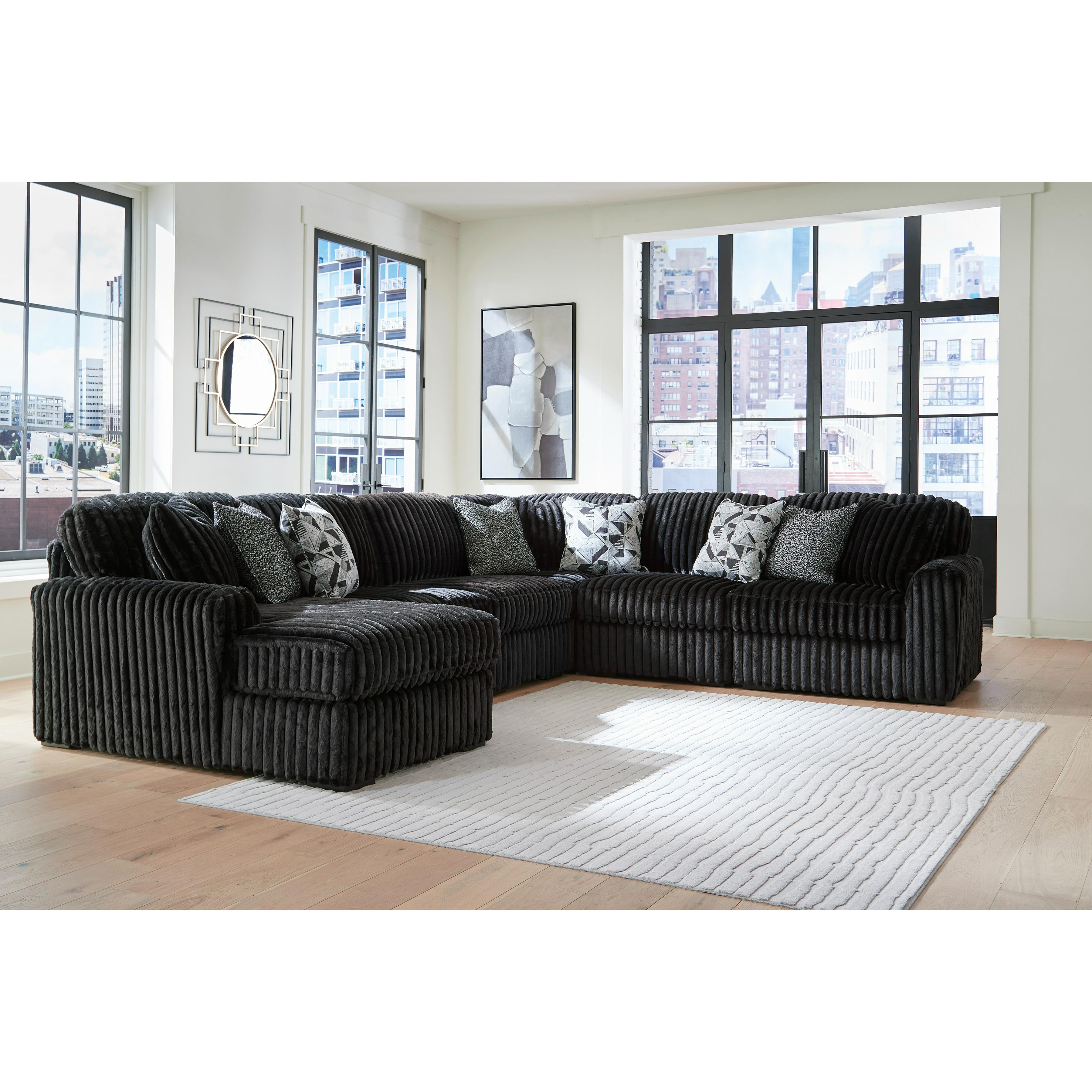  Manufacturer Color_Onyx --  Signature Design by Ashley Midnight Madness Fabric pc Sectional IMAGE 2