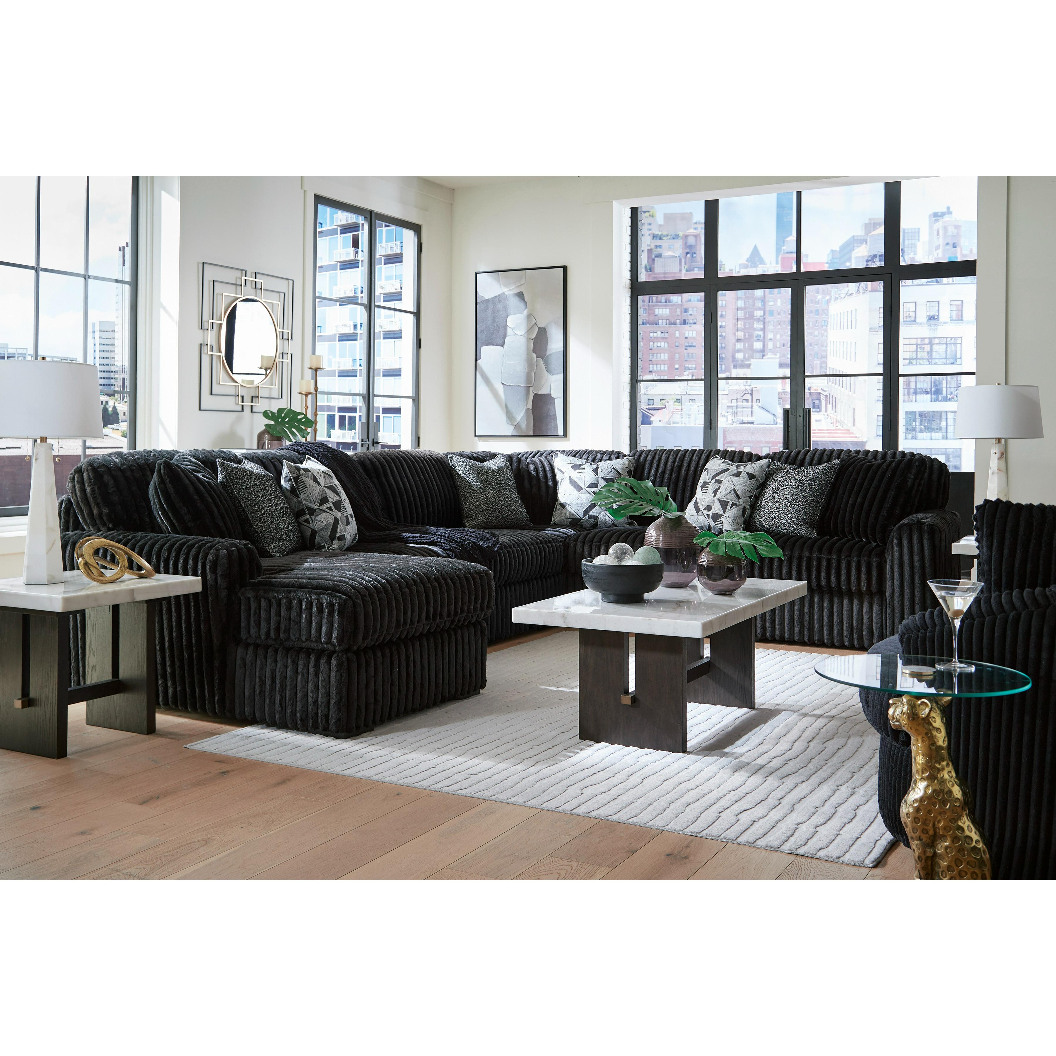 Manufacturer Color_Onyx --  Signature Design by Ashley Midnight Madness Fabric pc Sectional IMAGE 4