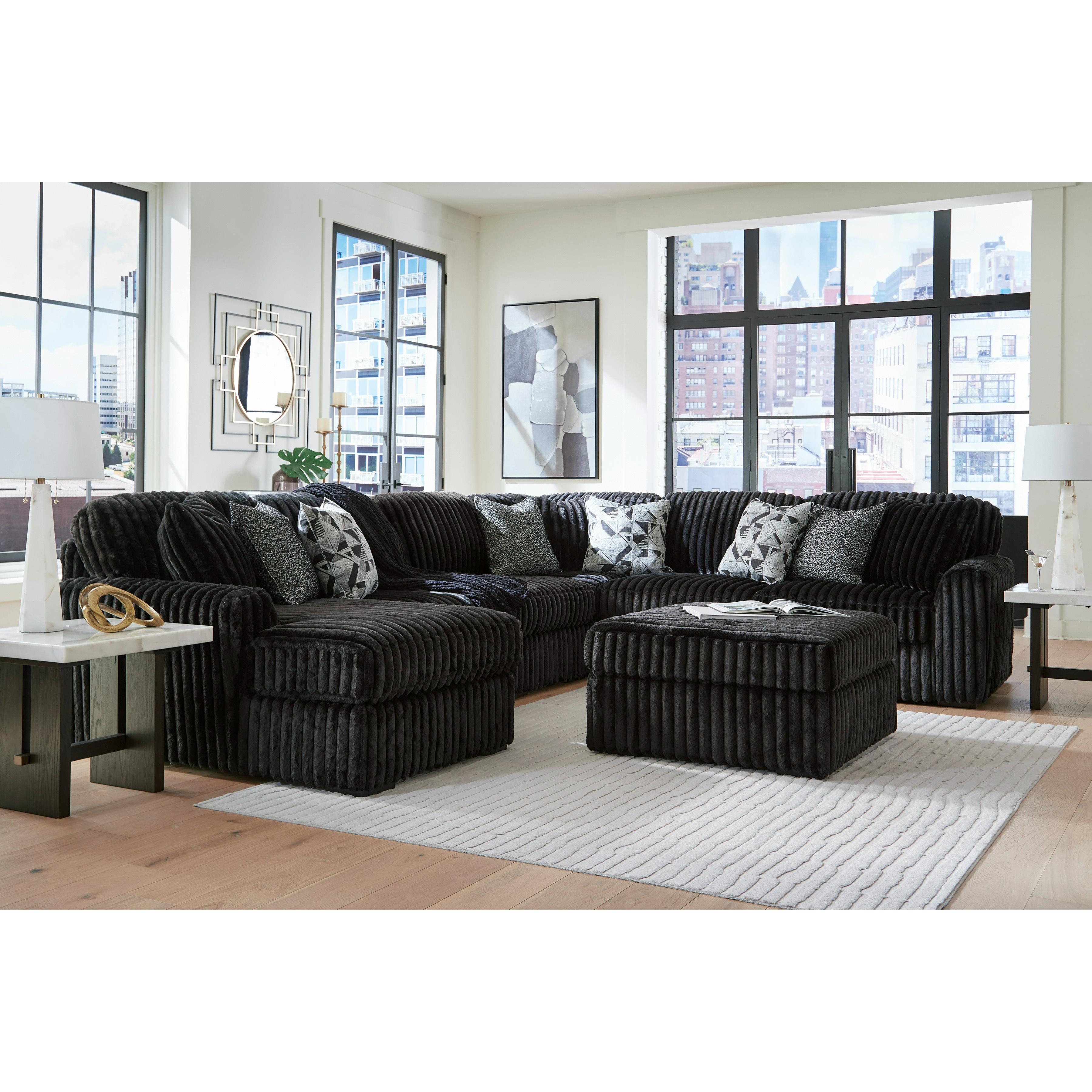  Manufacturer Color_Onyx --  Signature Design by Ashley Midnight Madness Fabric pc Sectional IMAGE 5