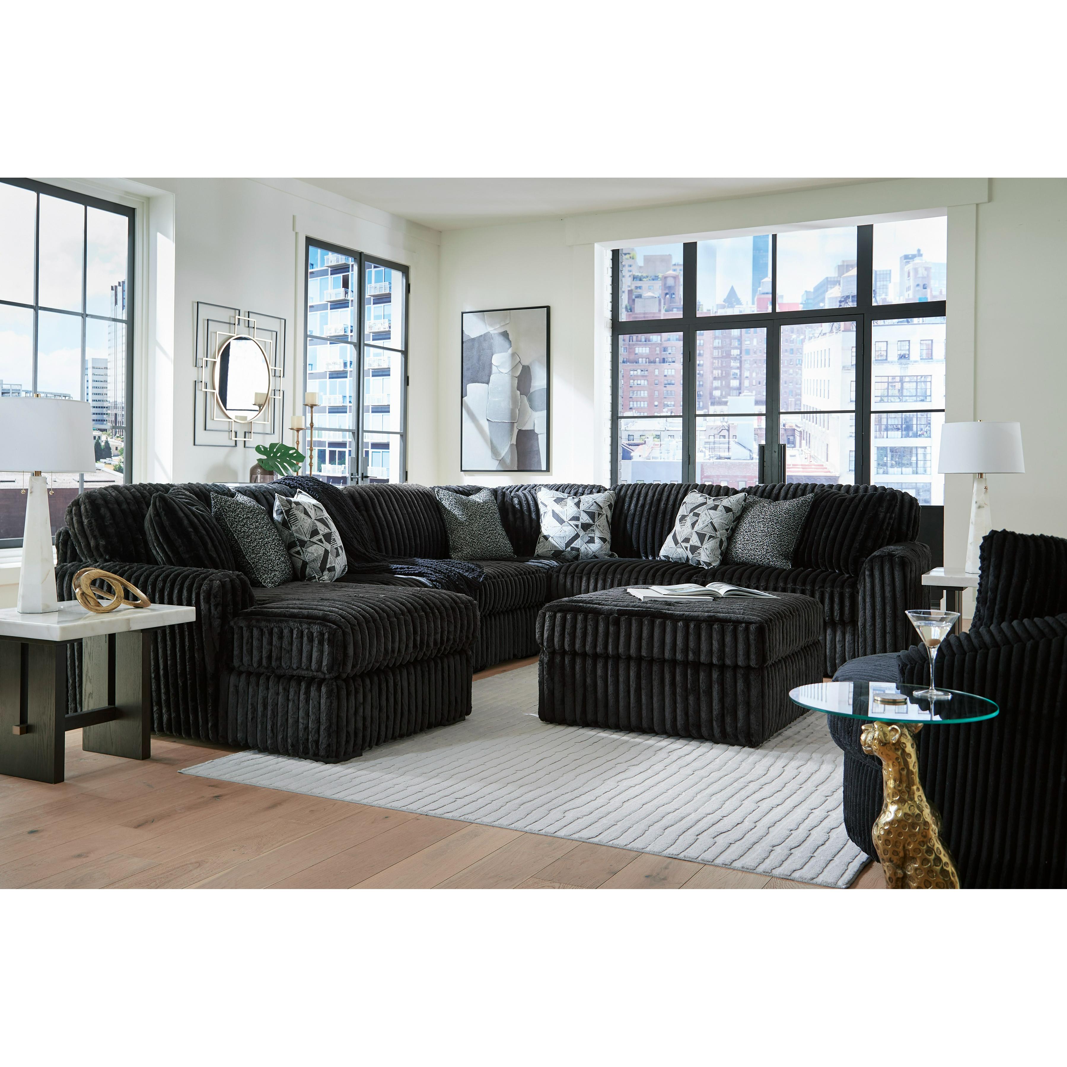  Manufacturer Color_Onyx --  Signature Design by Ashley Midnight Madness Fabric pc Sectional IMAGE 6