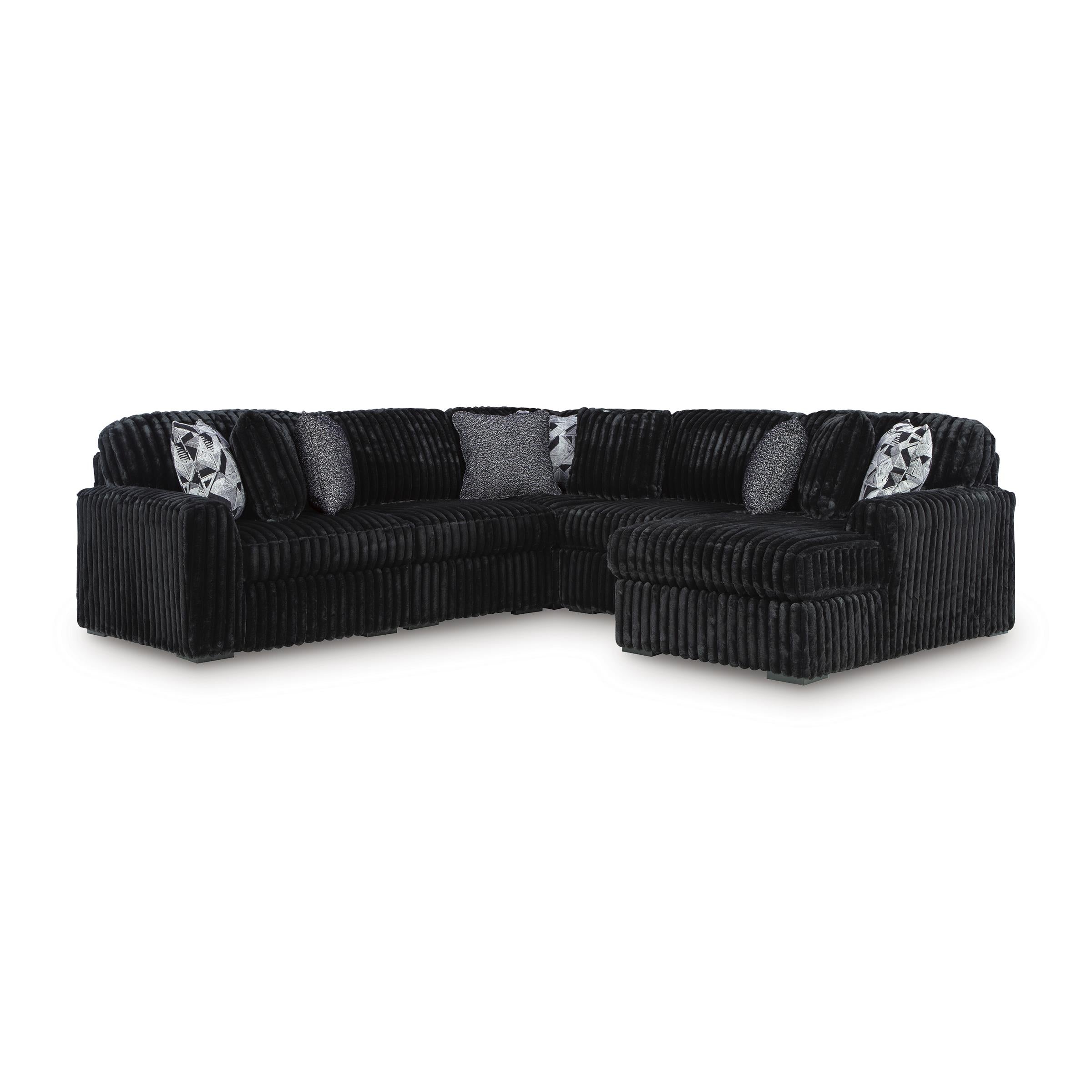  Manufacturer Color_Onyx --  Signature Design by Ashley Midnight Madness Fabric 6 pc Sectional IMAGE 1