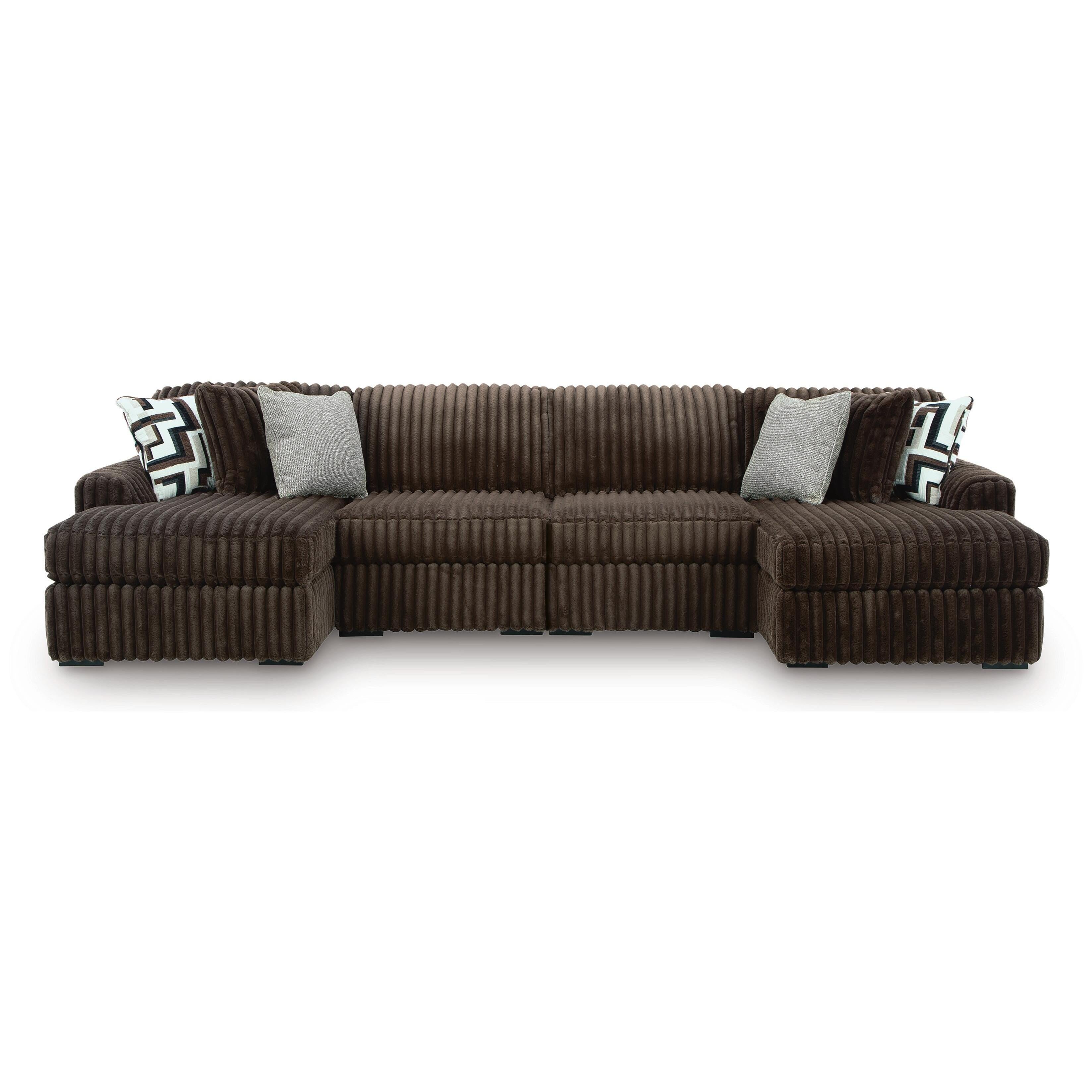  Signature Design by Ashley Midnight-Madness 98104S18 4 pc Double Chaise Sectional IMAGE 1