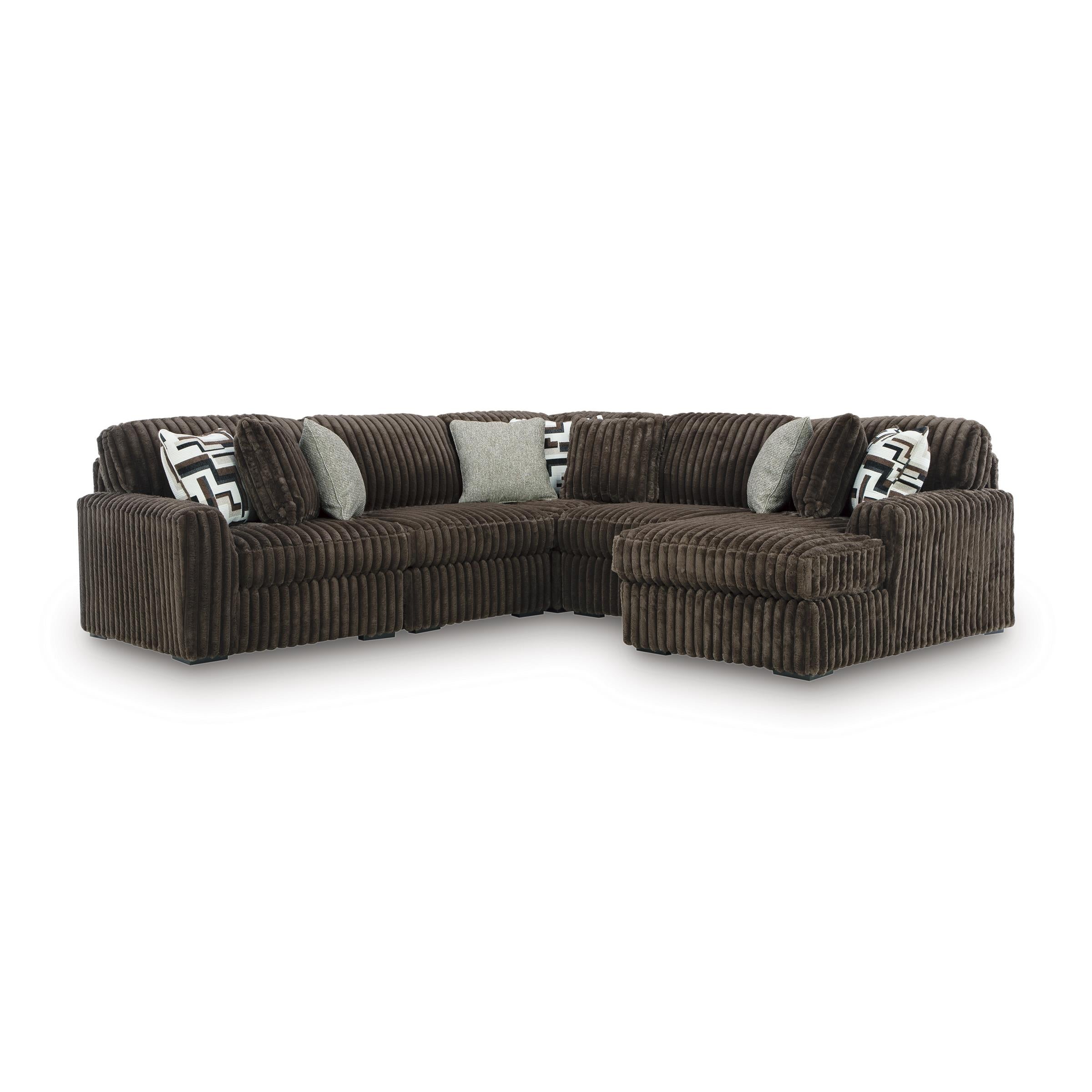 Manufacturer Color_Chocolate --  Signature Design by Ashley Midnight Madness Fabric 5 pc Sectional IMAGE 1
