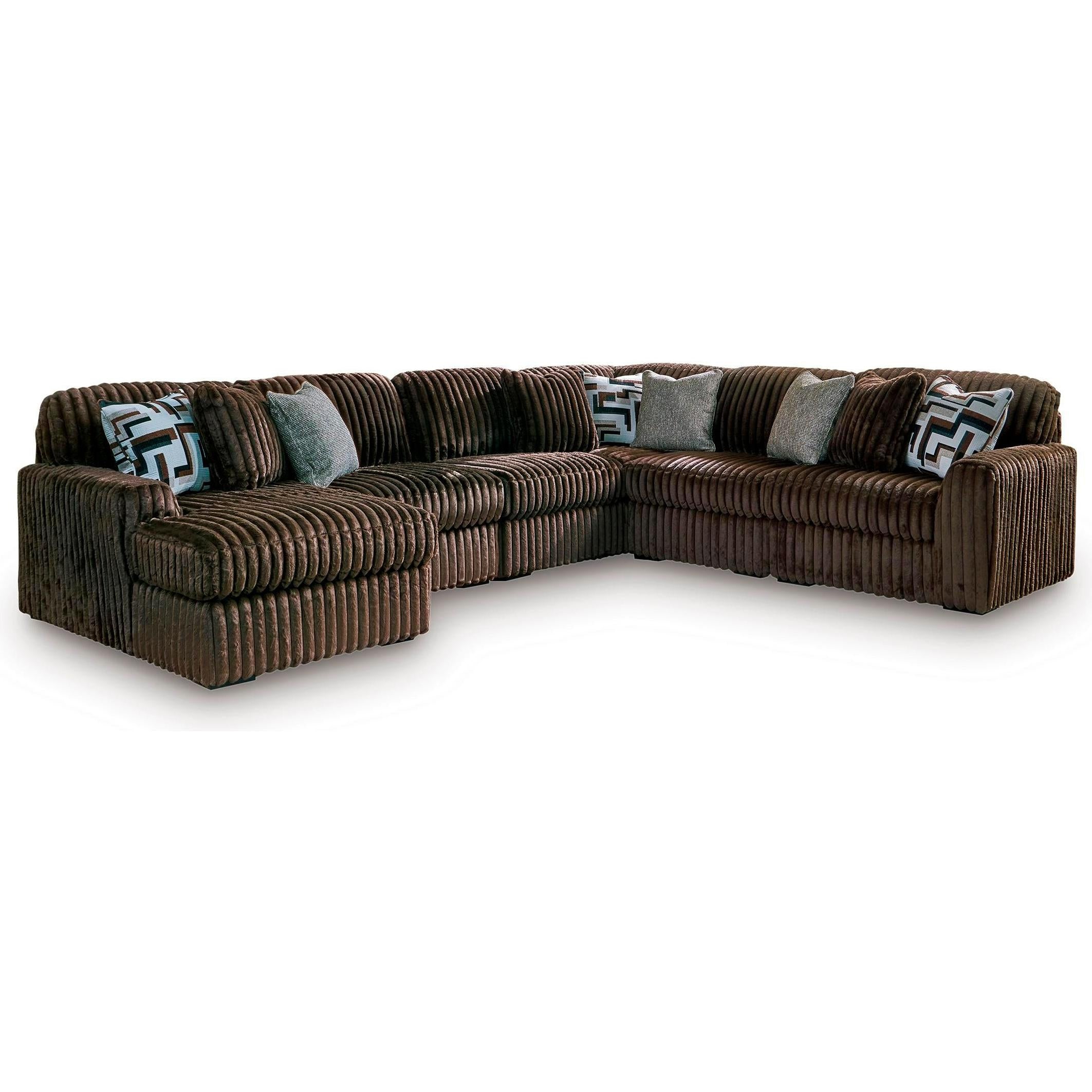  Manufacturer Color_Chocolate --  Midnight-Madness 98104S23 6 pc Sectional with Chaise IMAGE 1