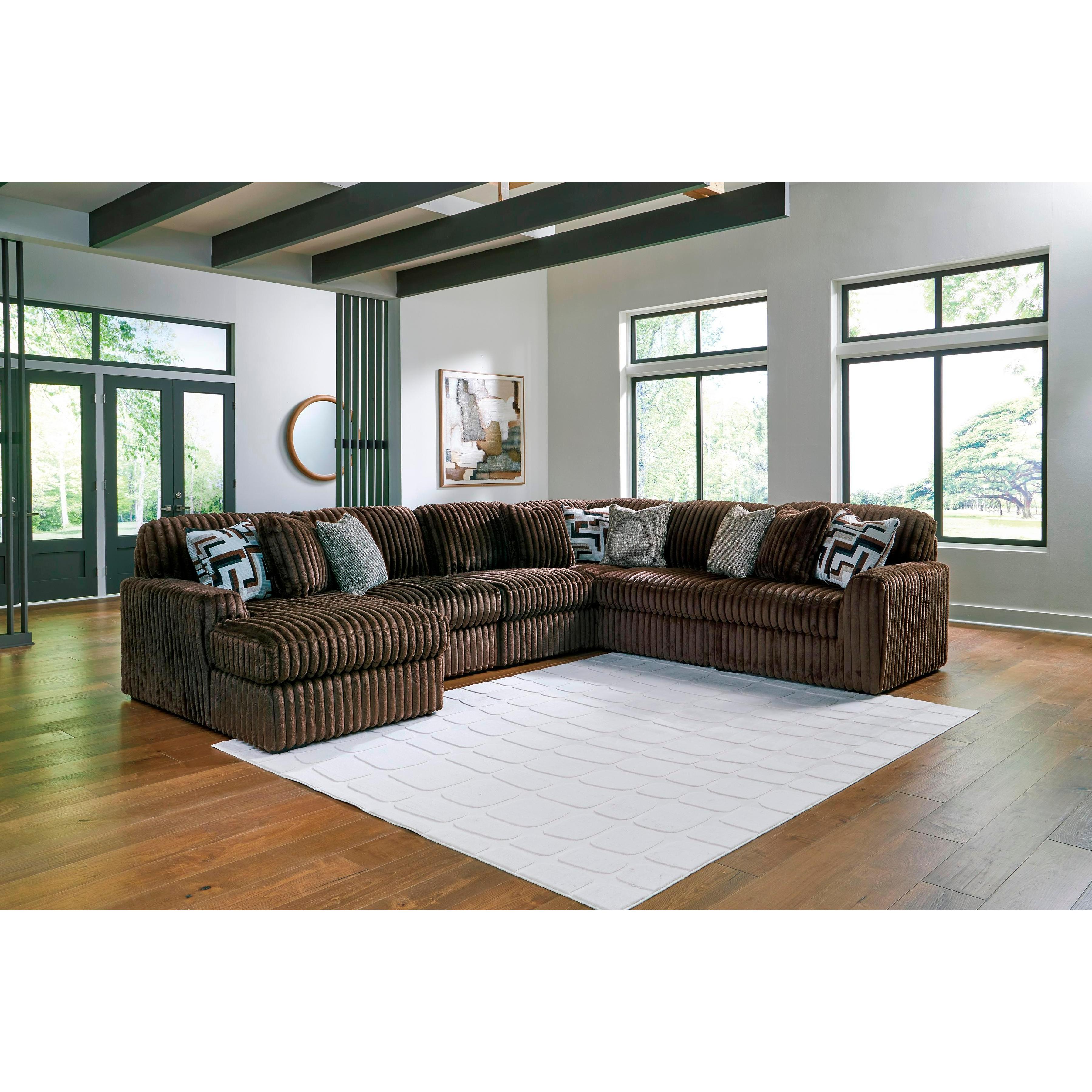  Manufacturer Color_Chocolate --  Midnight-Madness 98104S23 6 pc Sectional with Chaise IMAGE 2