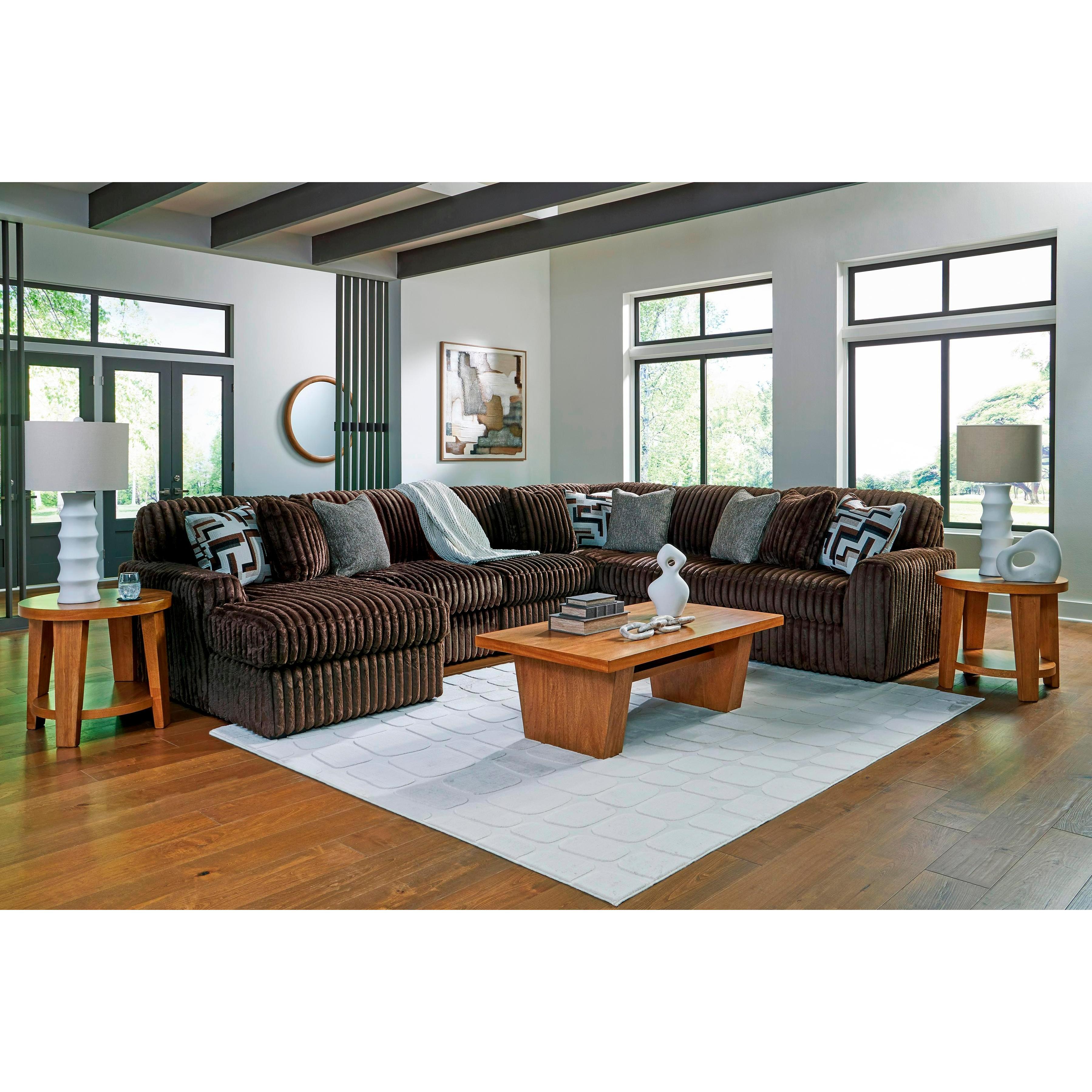  Manufacturer Color_Chocolate --  Midnight-Madness 98104S23 6 pc Sectional with Chaise IMAGE 3