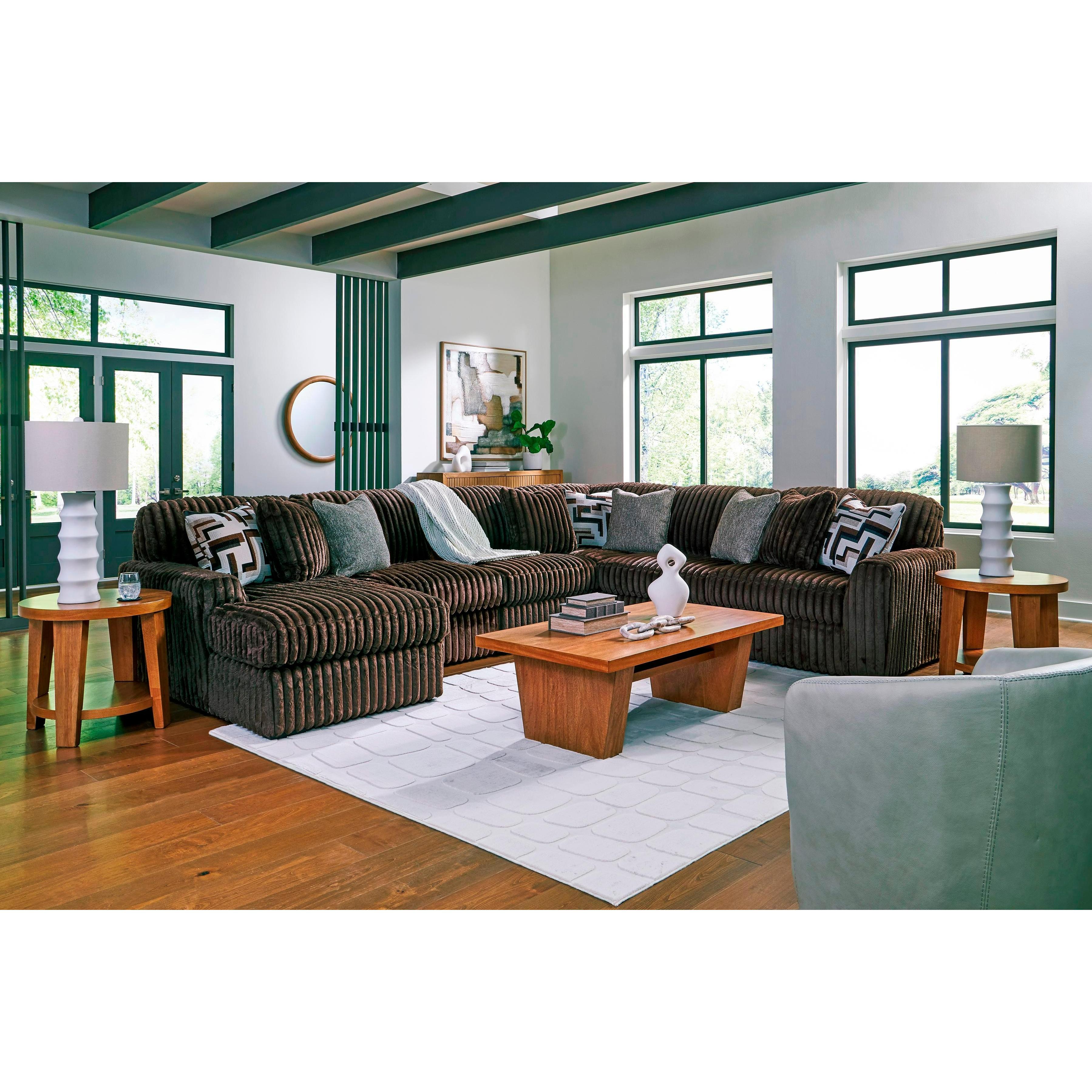  Manufacturer Color_Chocolate --  Midnight-Madness 98104S23 6 pc Sectional with Chaise IMAGE 4