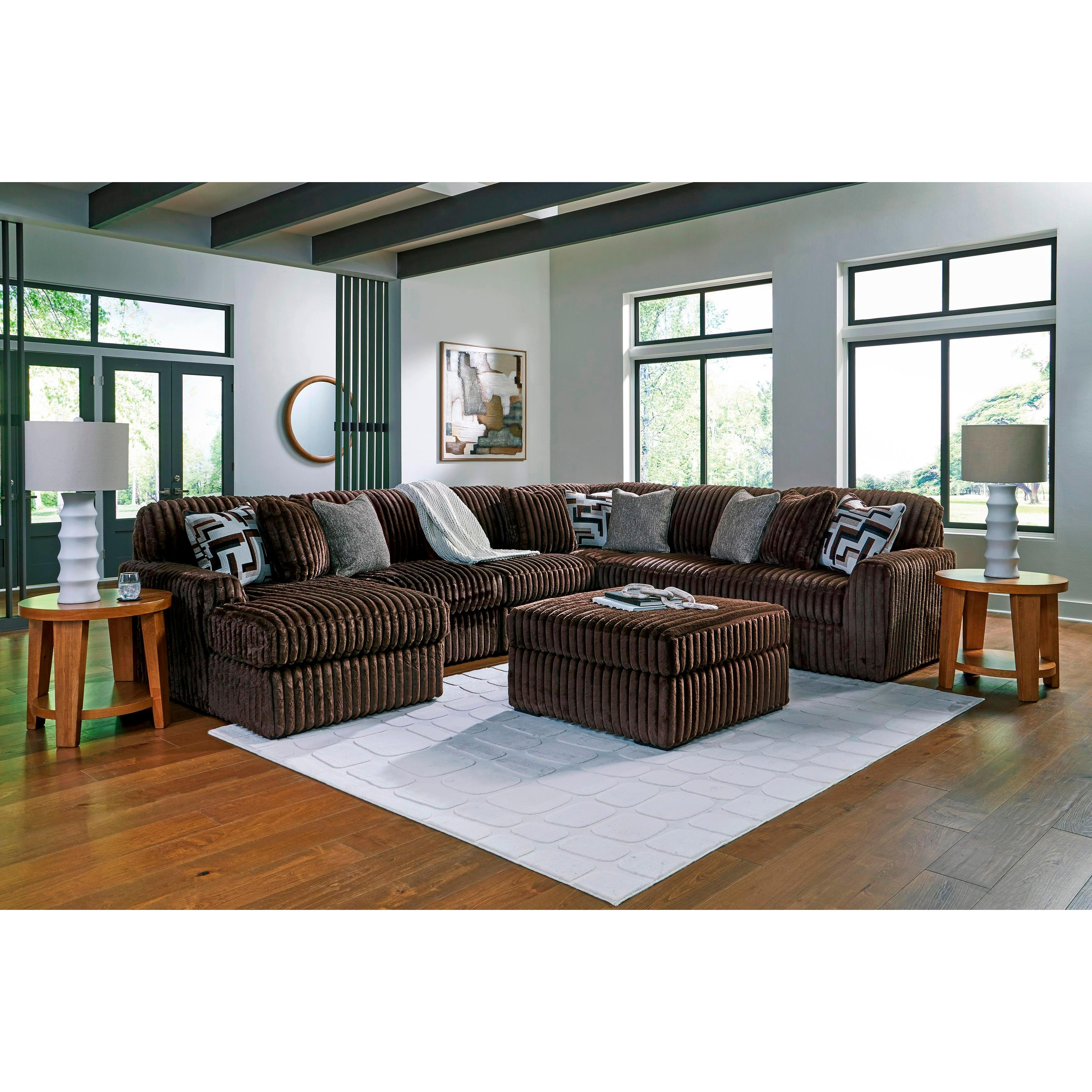 Manufacturer Color_Chocolate --  Midnight-Madness 98104S23 6 pc Sectional with Chaise IMAGE 5