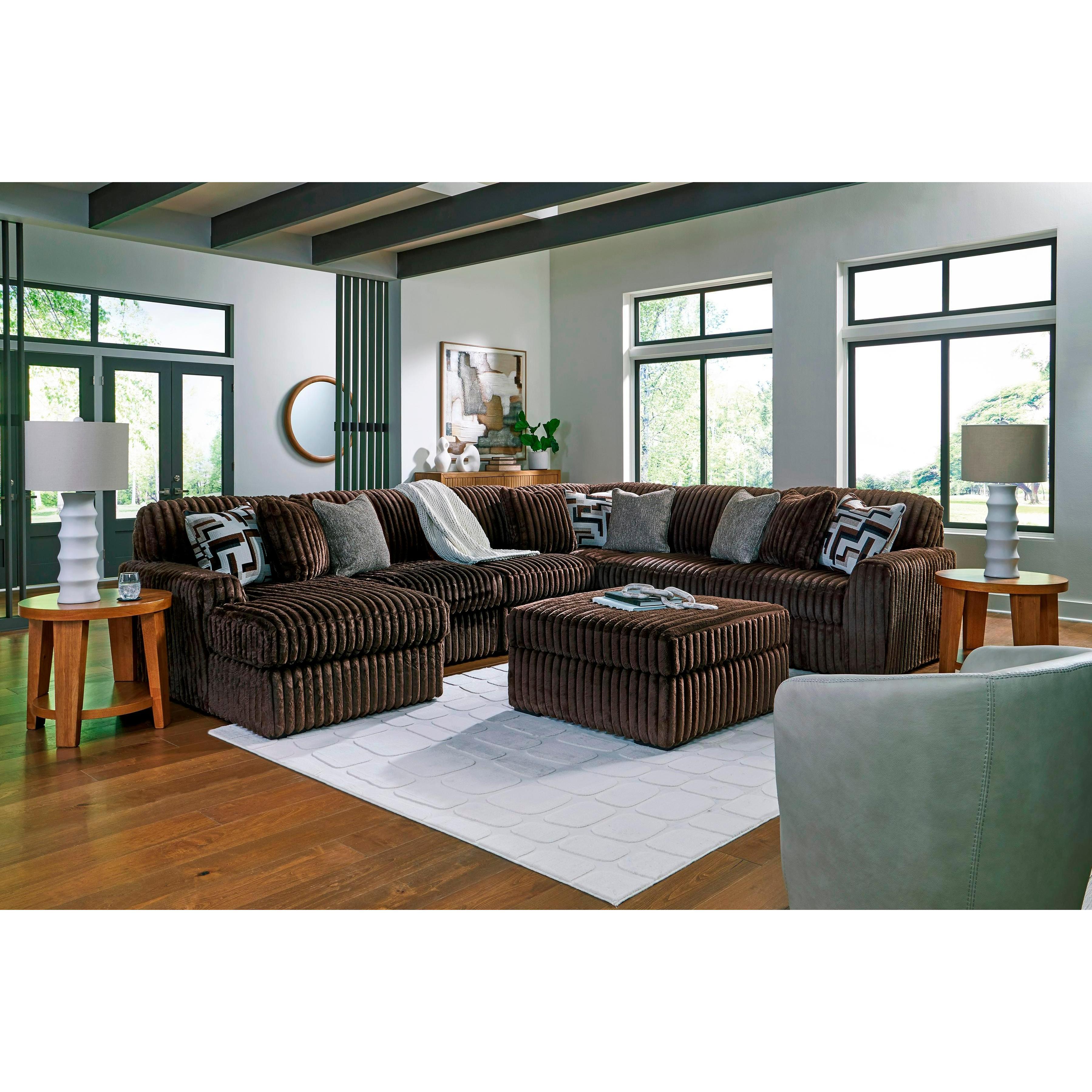  Manufacturer Color_Chocolate --  Midnight-Madness 98104S23 6 pc Sectional with Chaise IMAGE 6