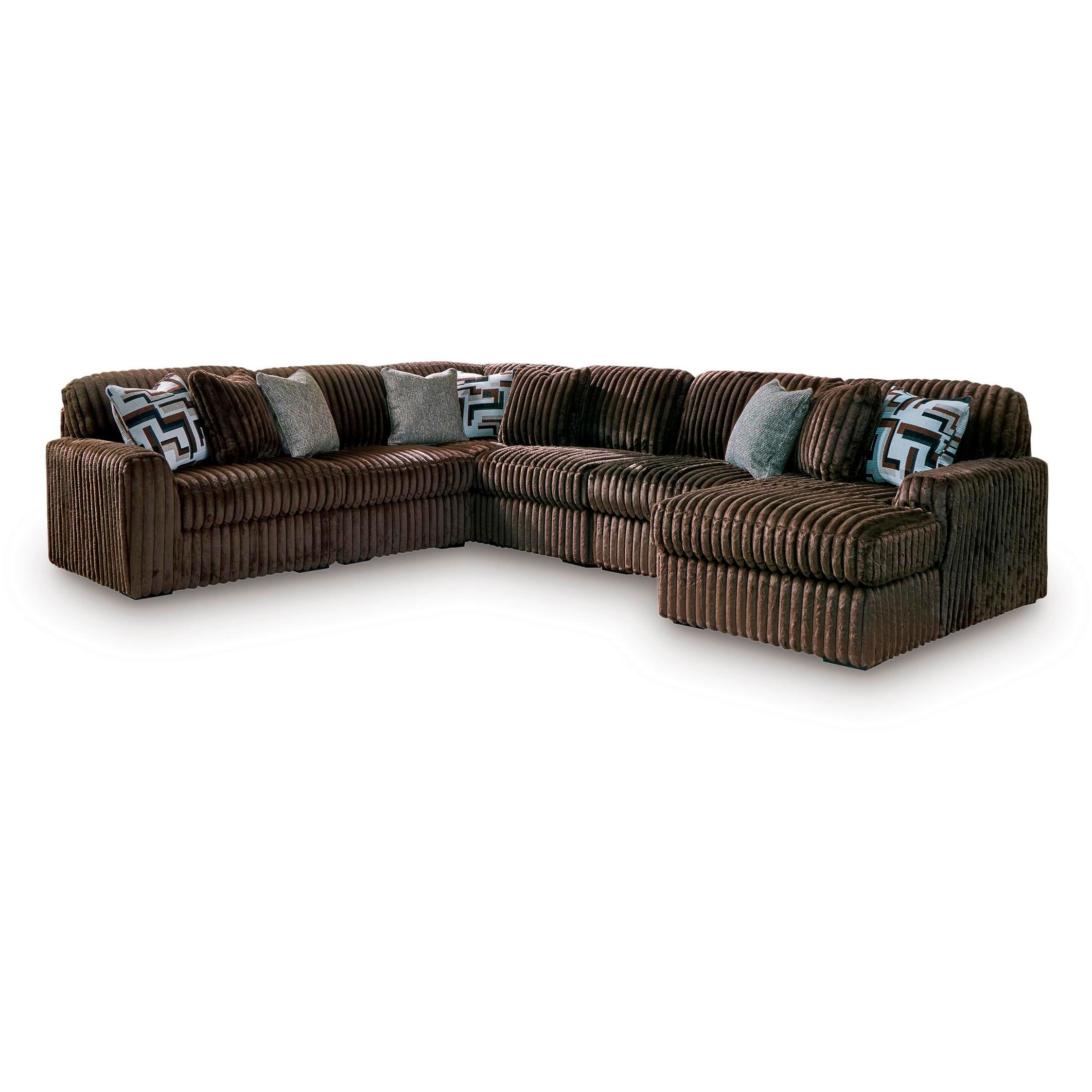 Manufacturer Color_Chocolate --  Midnight-Madness 98104S24 6 pc Sectional with Chaise IMAGE 1
