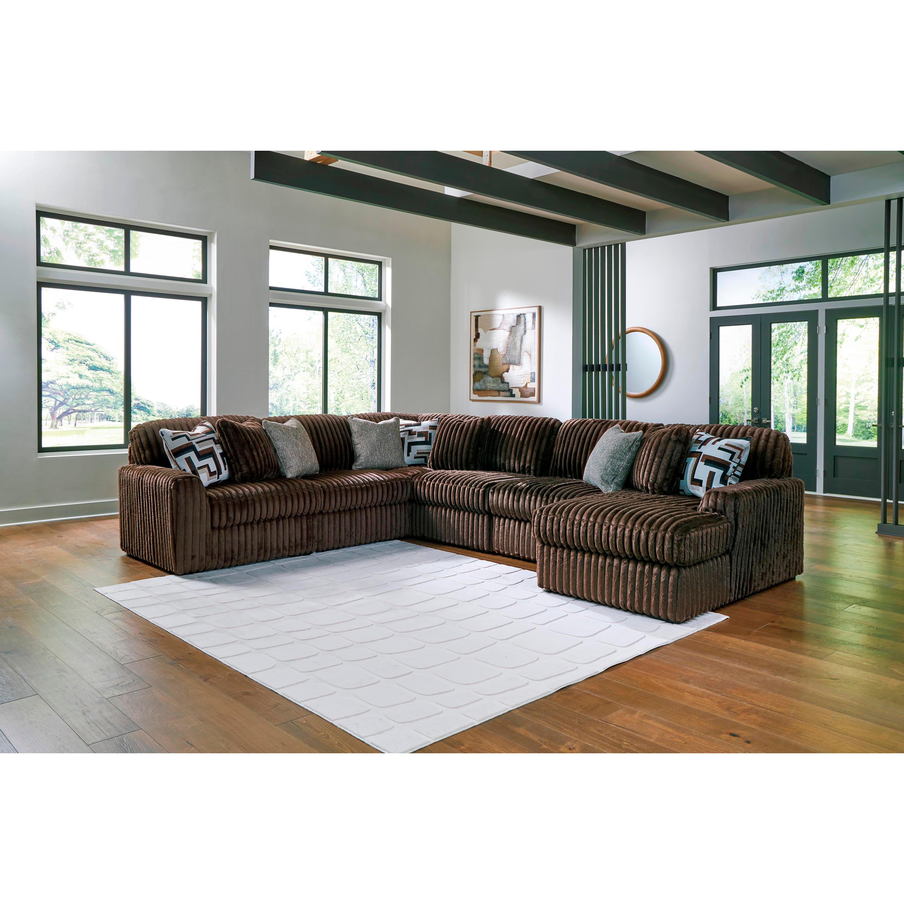  Manufacturer Color_Chocolate --  Midnight-Madness 98104S24 6 pc Sectional with Chaise IMAGE 2