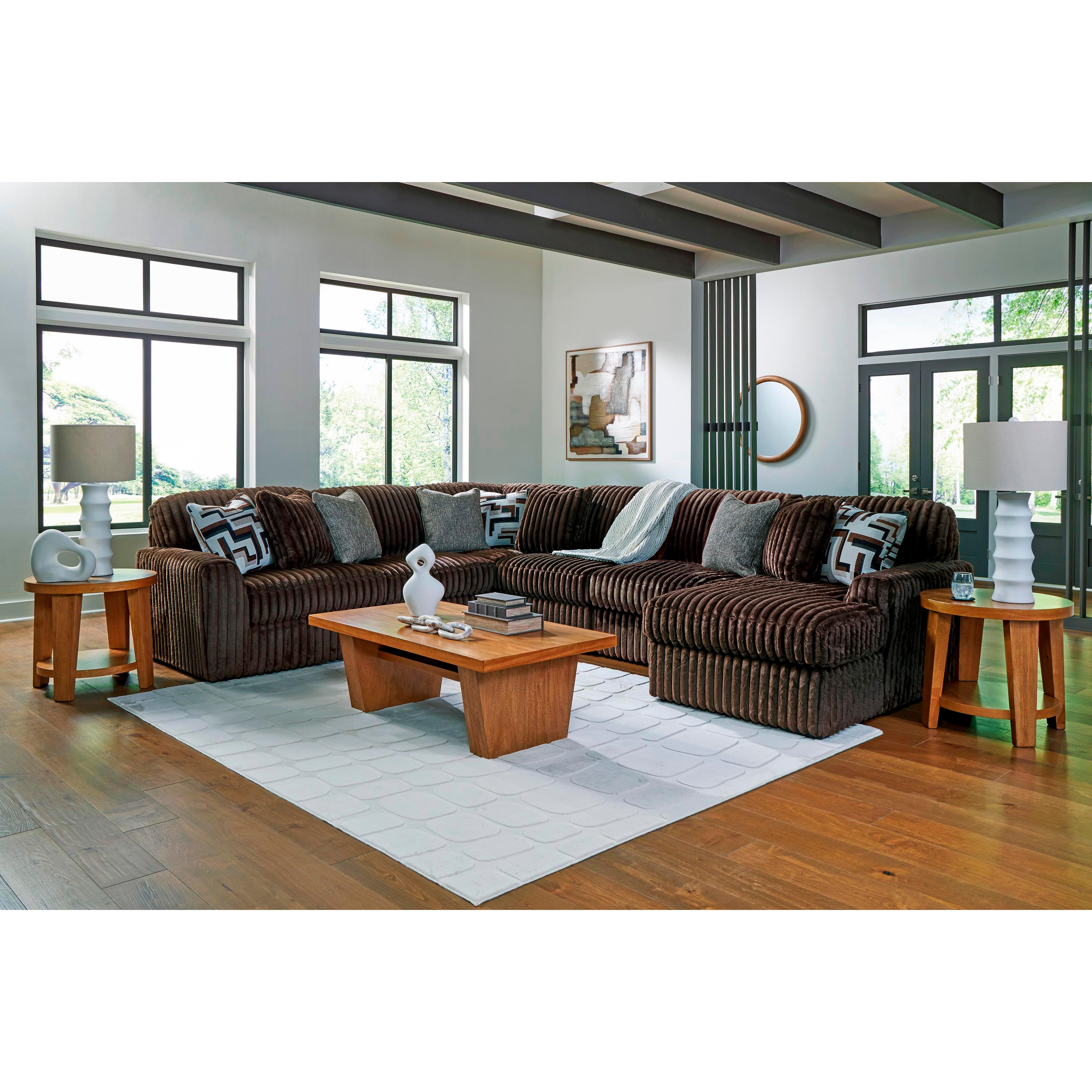  Manufacturer Color_Chocolate --  Midnight-Madness 98104S24 6 pc Sectional with Chaise IMAGE 3