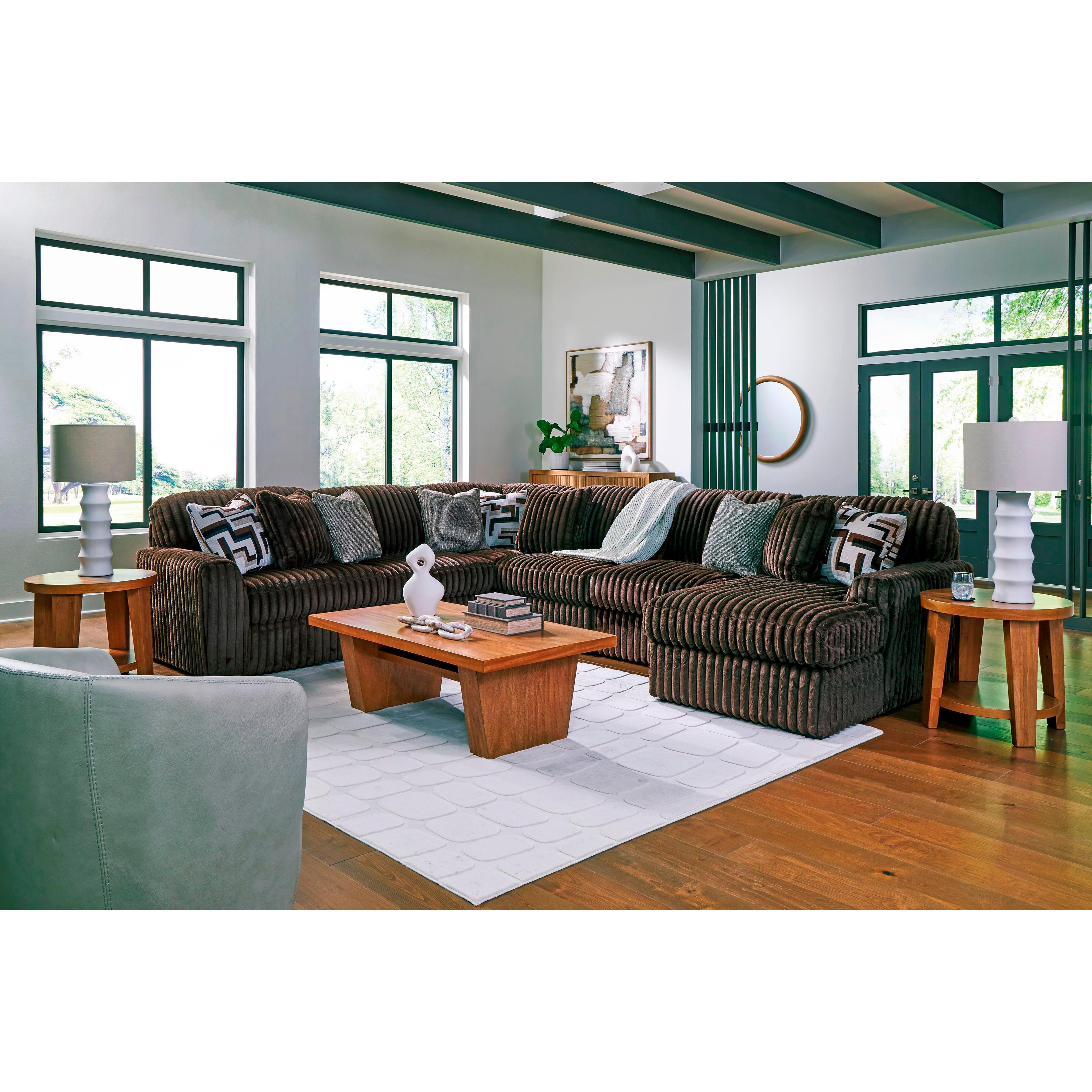  Manufacturer Color_Chocolate --  Midnight-Madness 98104S24 6 pc Sectional with Chaise IMAGE 4