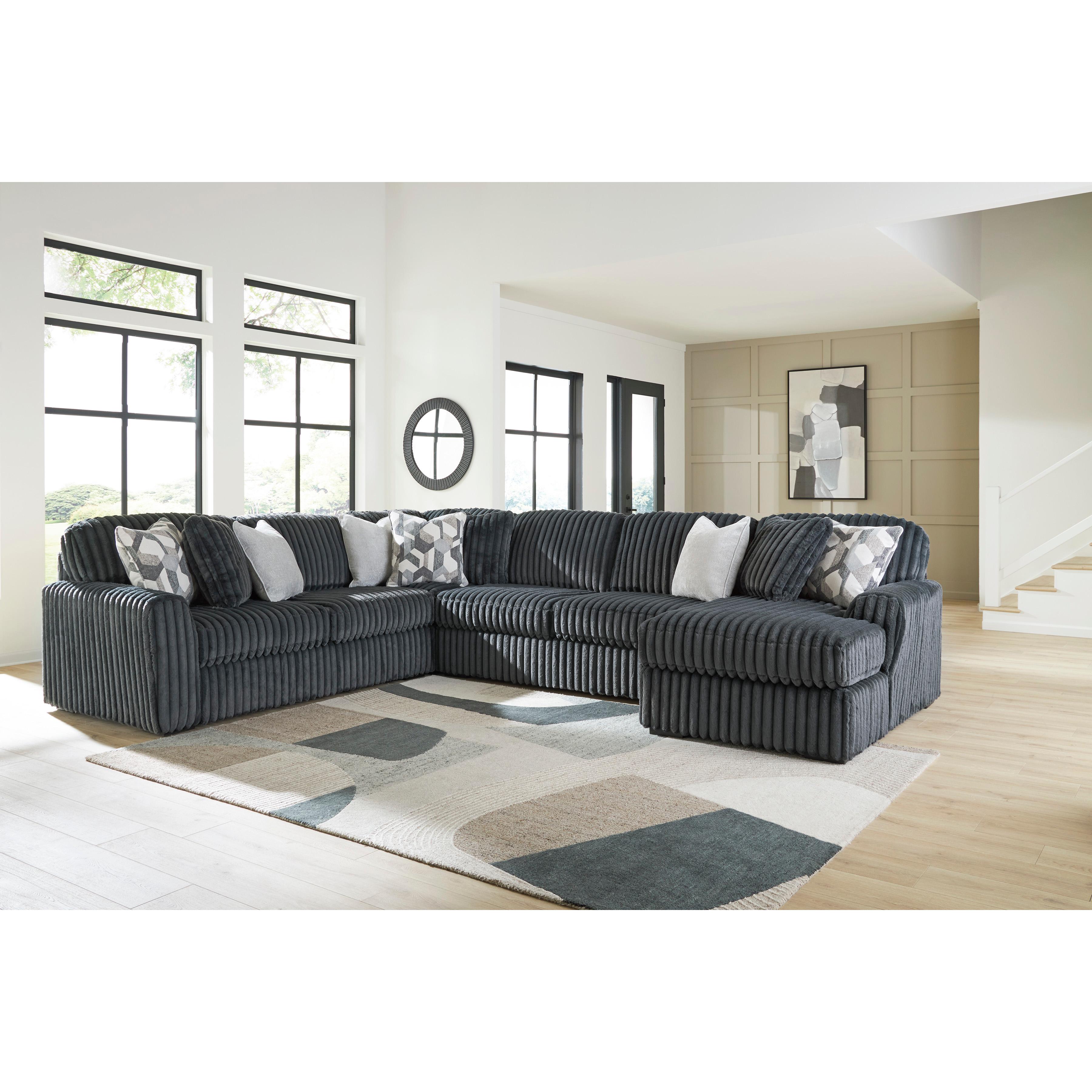  Manufacturer Color_Gunmetal --  Midnight-Madness 98105S2 4 pc Sectional with Chaise IMAGE 1