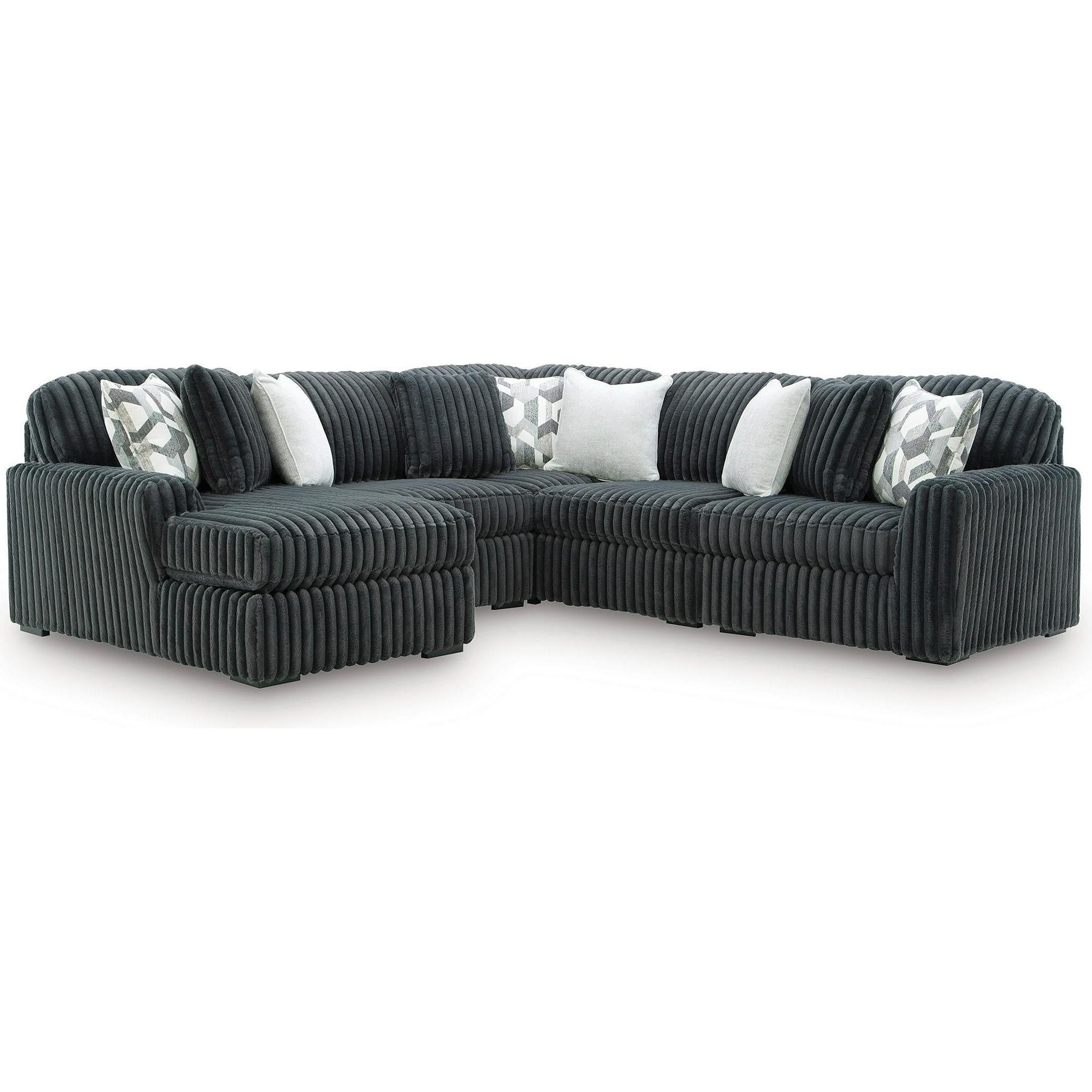  Manufacturer Color_Gunmetal --  Midnight-Madness 98105S22 5 pc Sectional with Chaise IMAGE 1