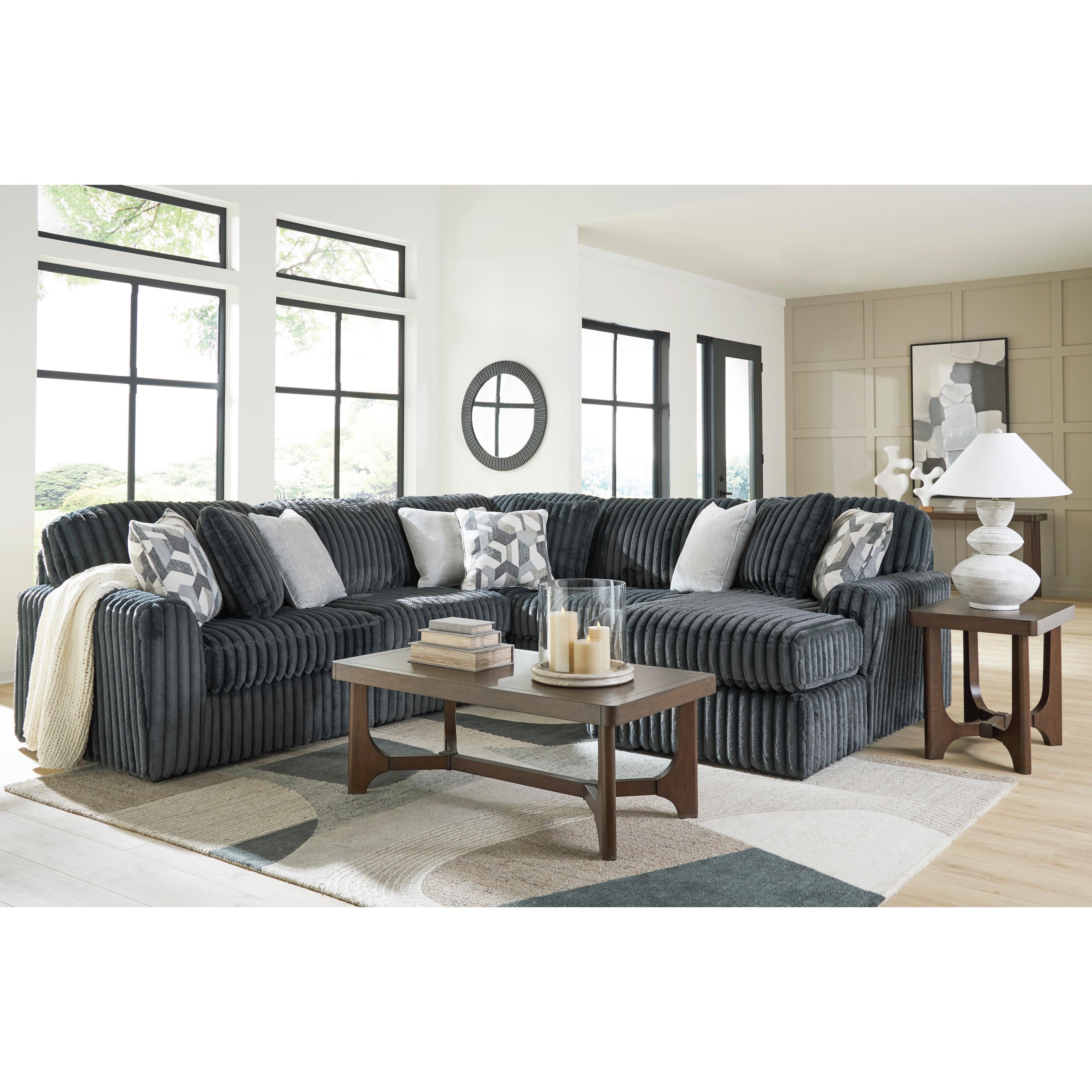  Manufacturer Color_Gunmetal --  Midnight-Madness 98105S23 5 pc Sectional with Chaise IMAGE 3