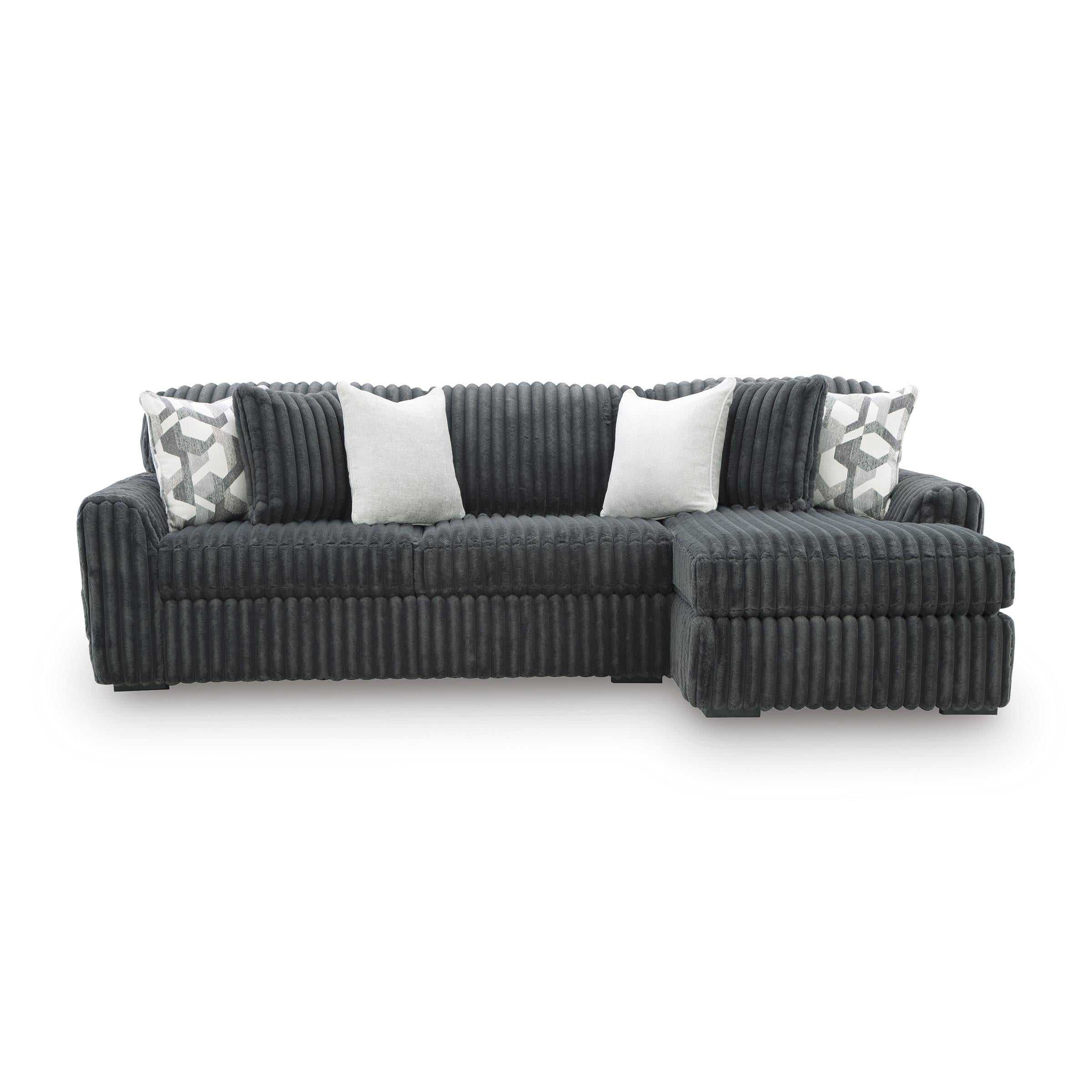  Manufacturer Color_Gunmetal --  Midnight-Madness 98105S3 2 pc Sectional Sofa Chaise IMAGE 1