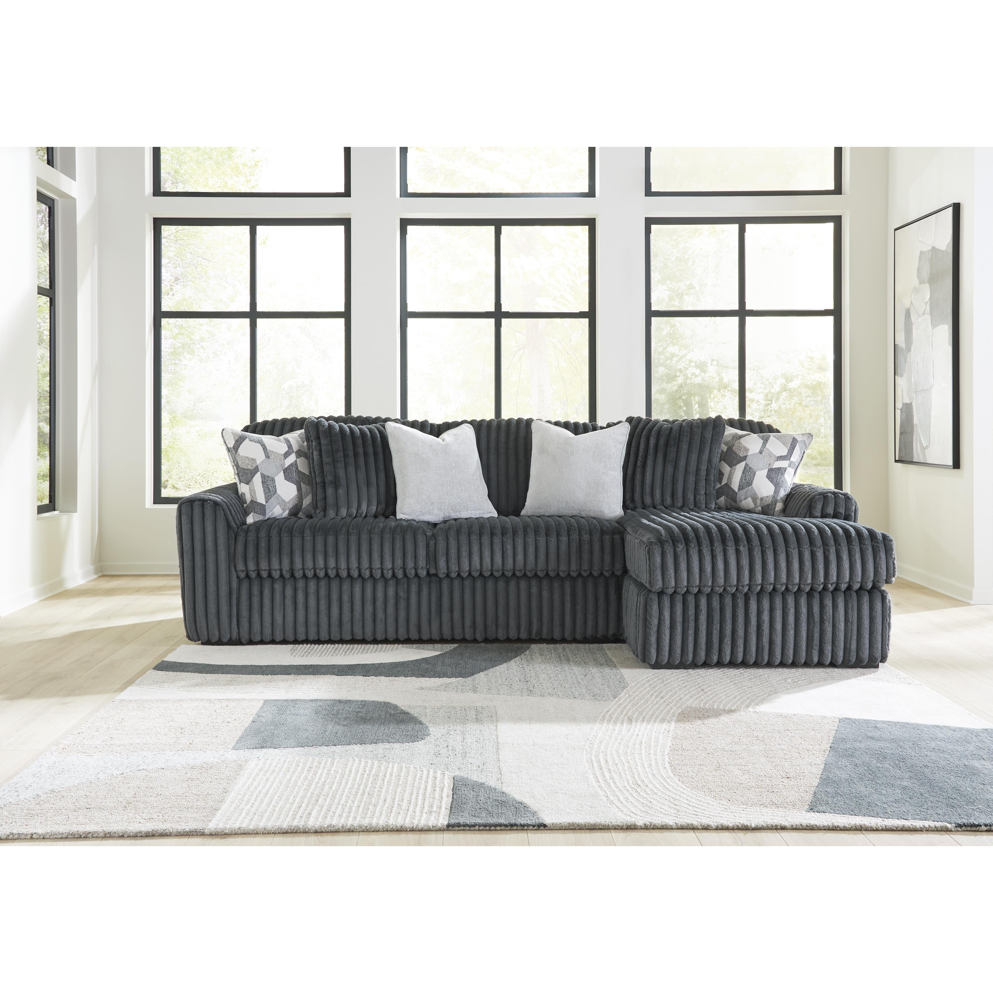  Manufacturer Color_Gunmetal --  Midnight-Madness 98105S3 2 pc Sectional Sofa Chaise IMAGE 2