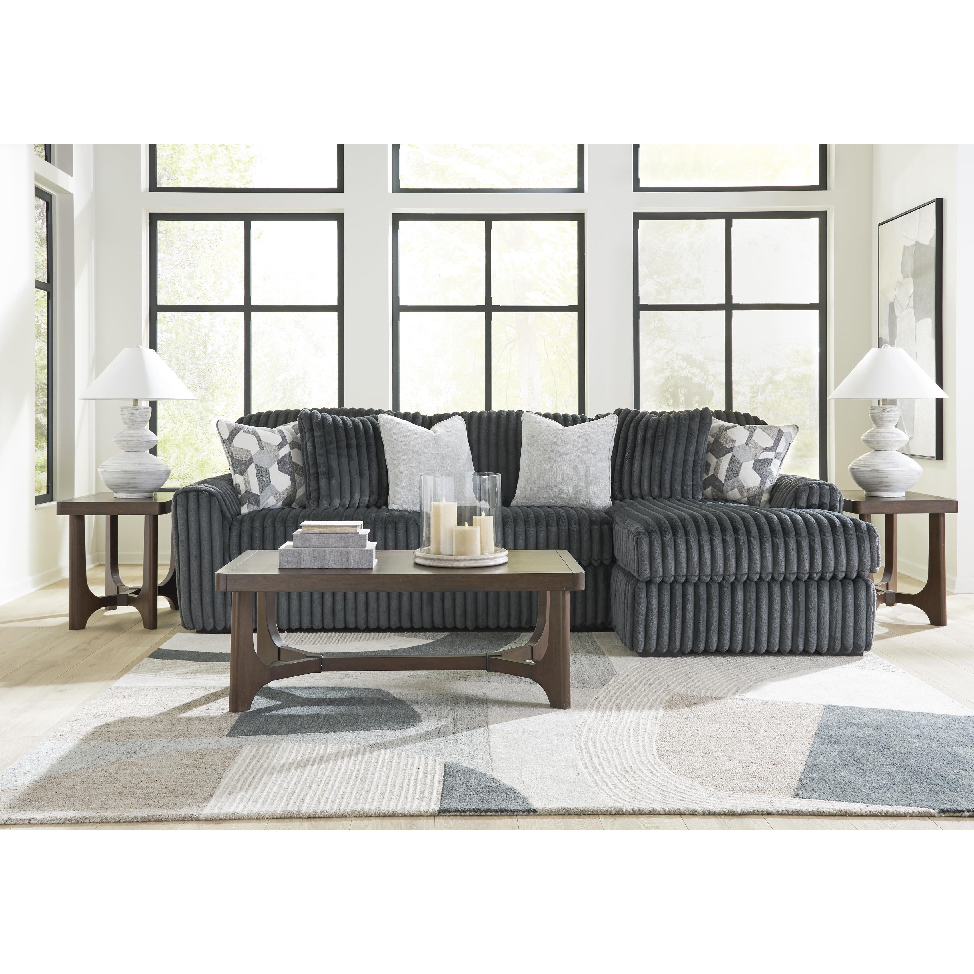  Manufacturer Color_Gunmetal --  Midnight-Madness 98105S3 2 pc Sectional Sofa Chaise IMAGE 3