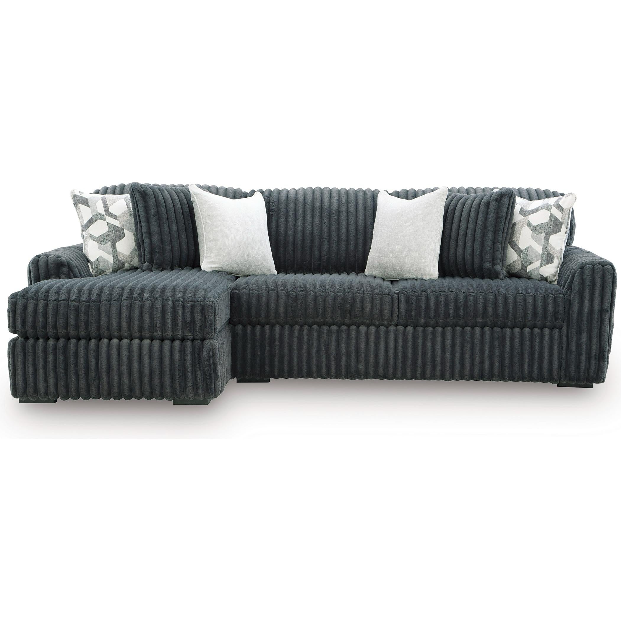  Manufacturer Color_Gunmetal --  Midnight-Madness 98105S4 2 pc Sectional Sofa Chaise IMAGE 1
