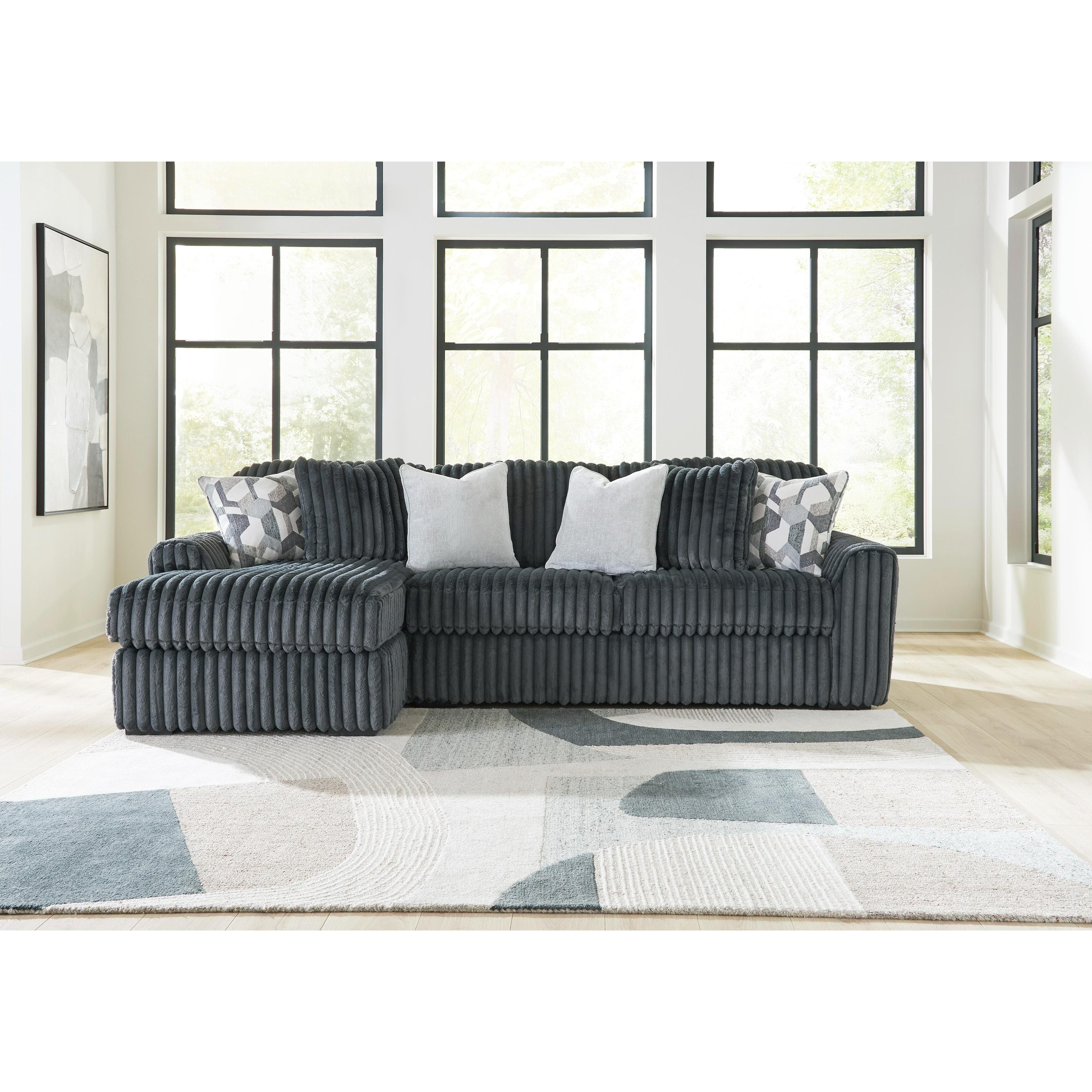  Manufacturer Color_Gunmetal --  Midnight-Madness 98105S4 2 pc Sectional Sofa Chaise IMAGE 2