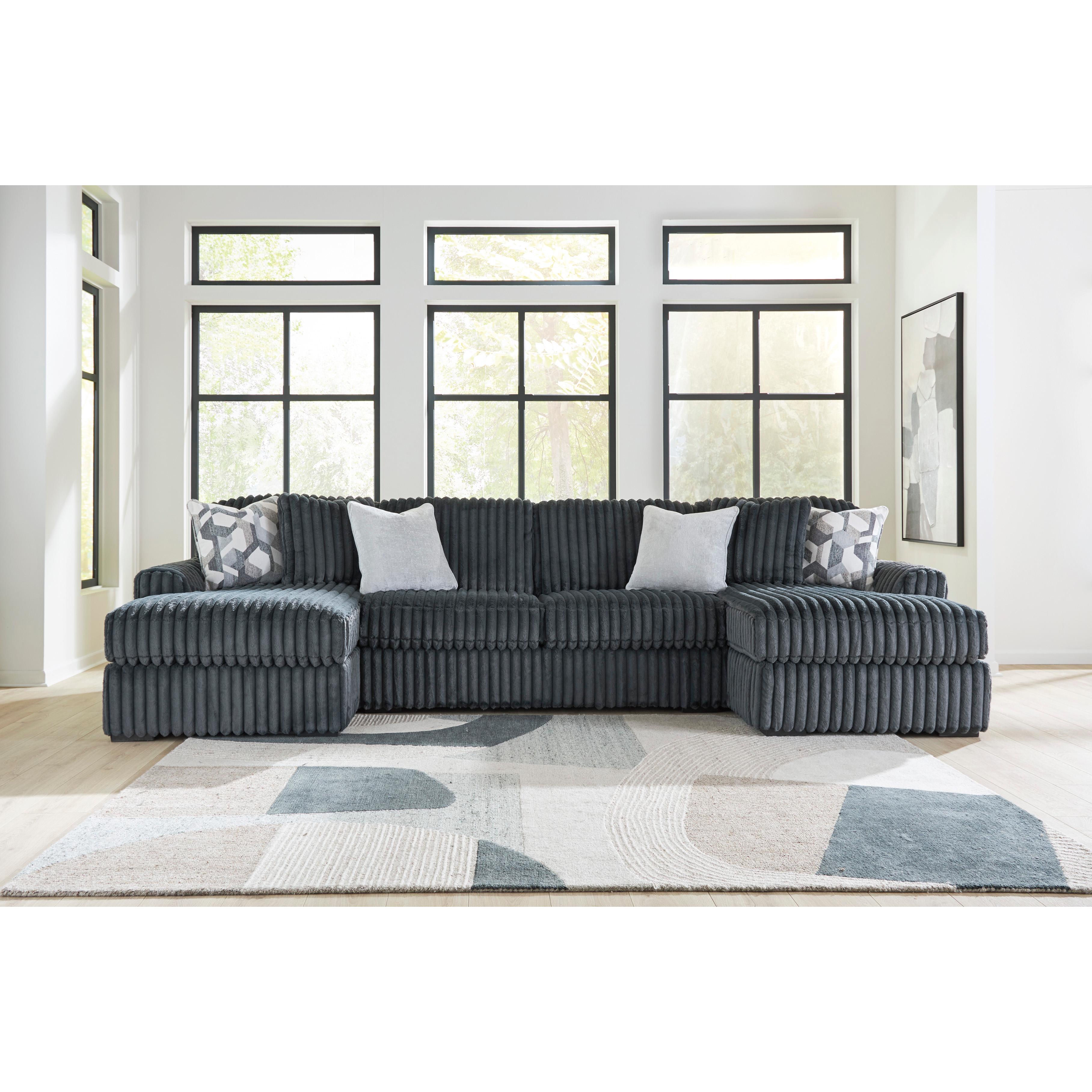  Manufacturer Color_Gunmetal --  Midnight-Madness 98105S7 3 pc Double Chaise Sectional IMAGE 1